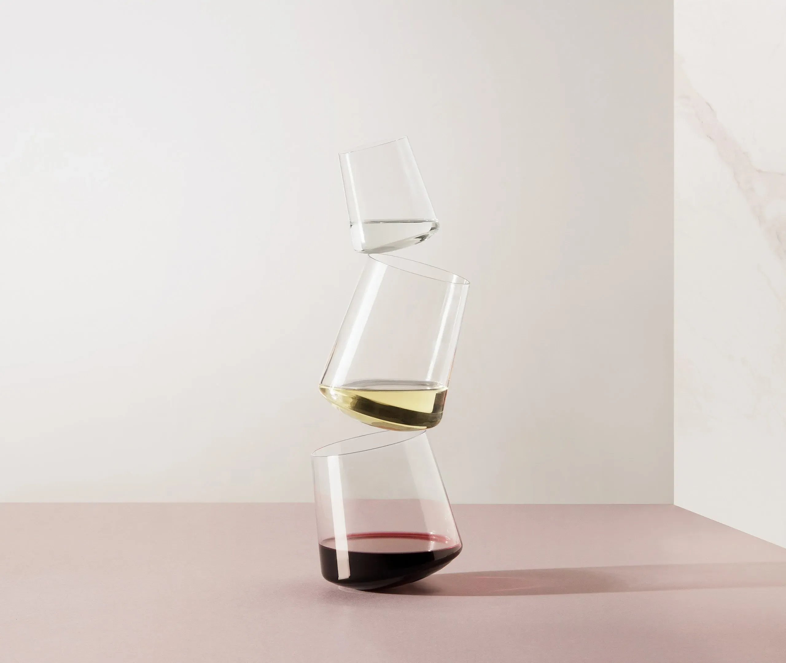 Stand Up Red Wine Glass Set of Two - Transparent