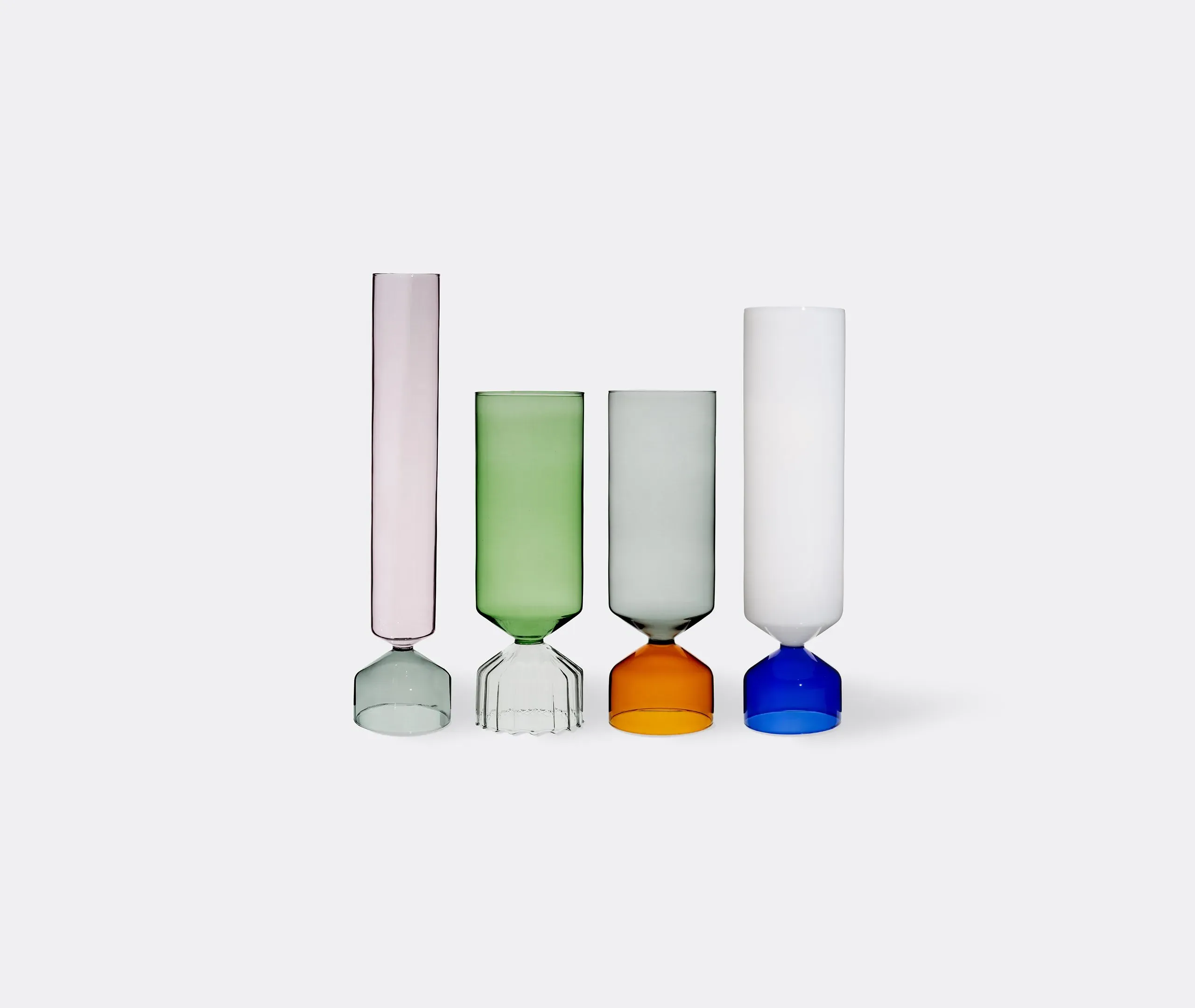 Tall Hourglass Vase Hand-Blown - Pink, Glass