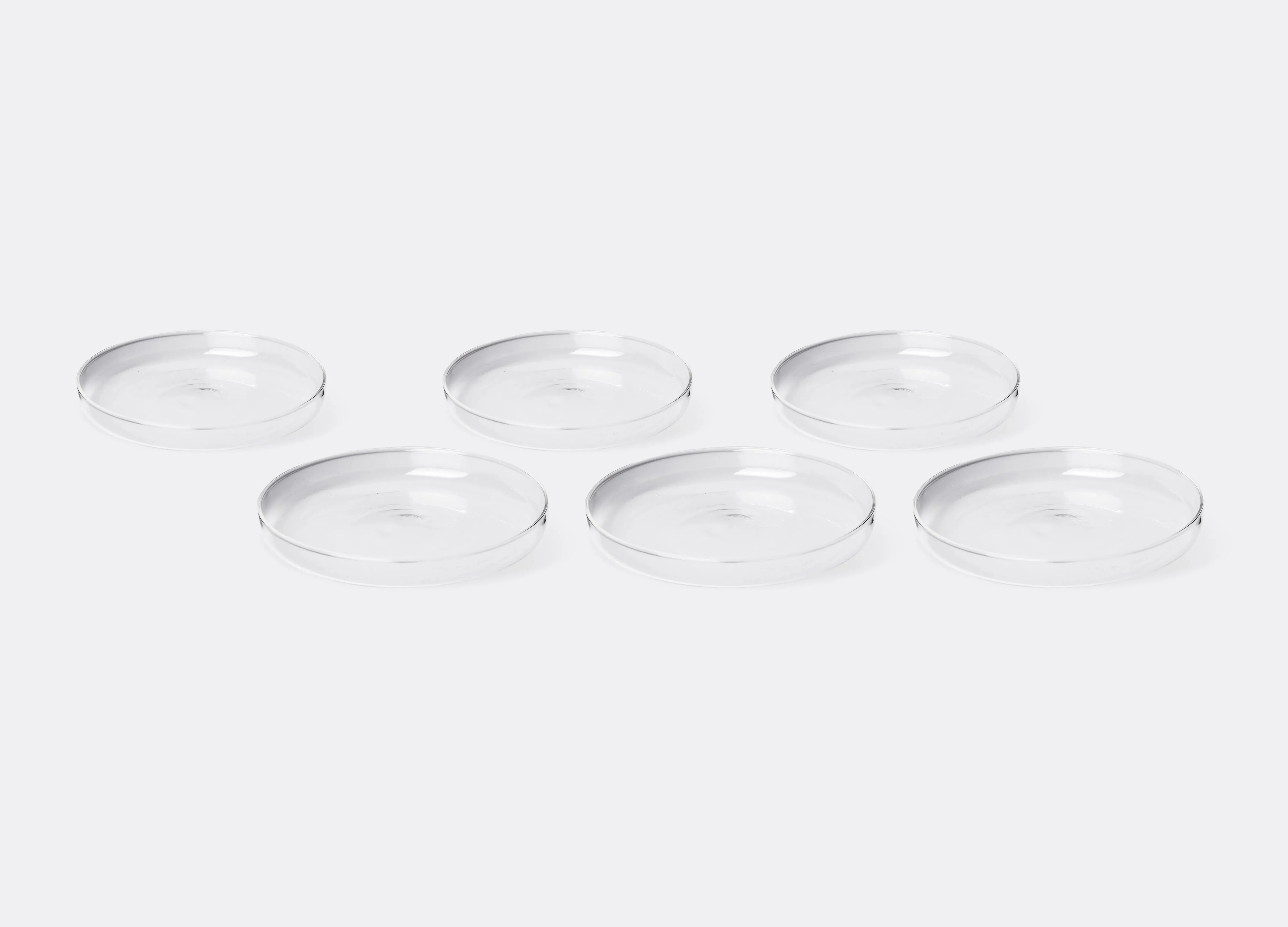 Tea Saucer Set of 6 - Transparent, Glass