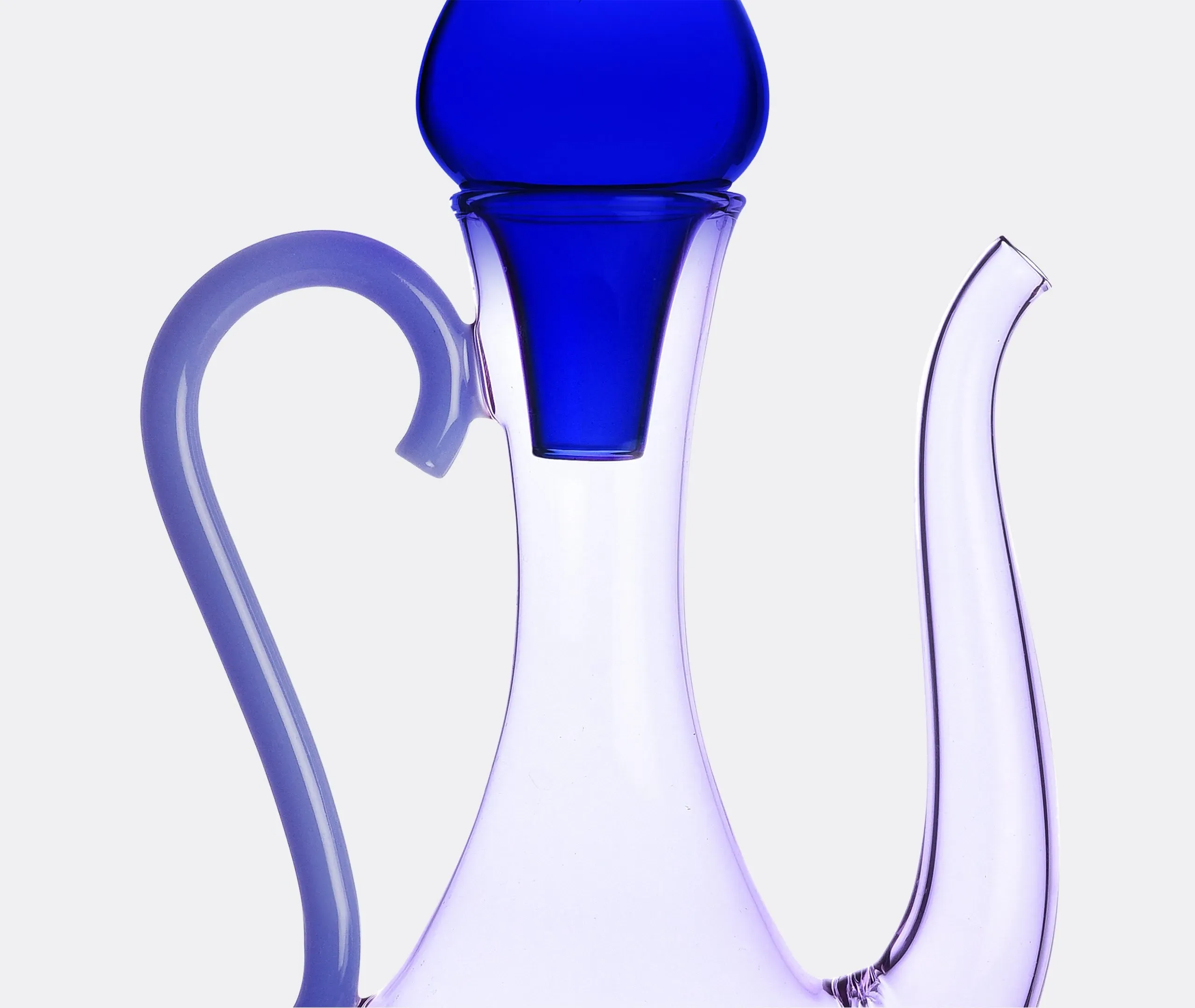 Tear-Shaped Glass Jug with Stopper - Blue