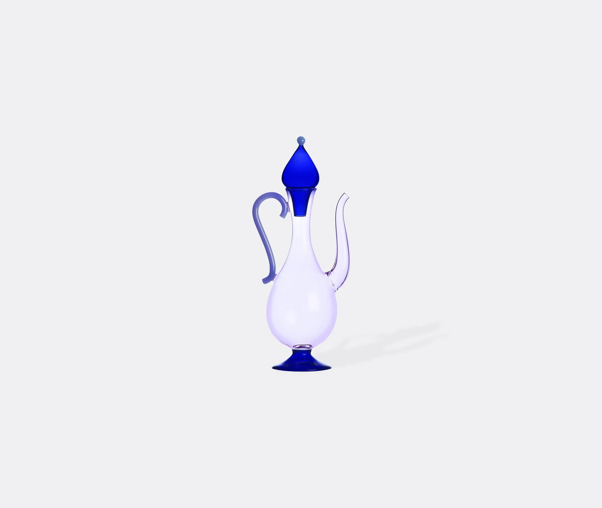 Tear-Shaped Glass Jug with Stopper - Blue