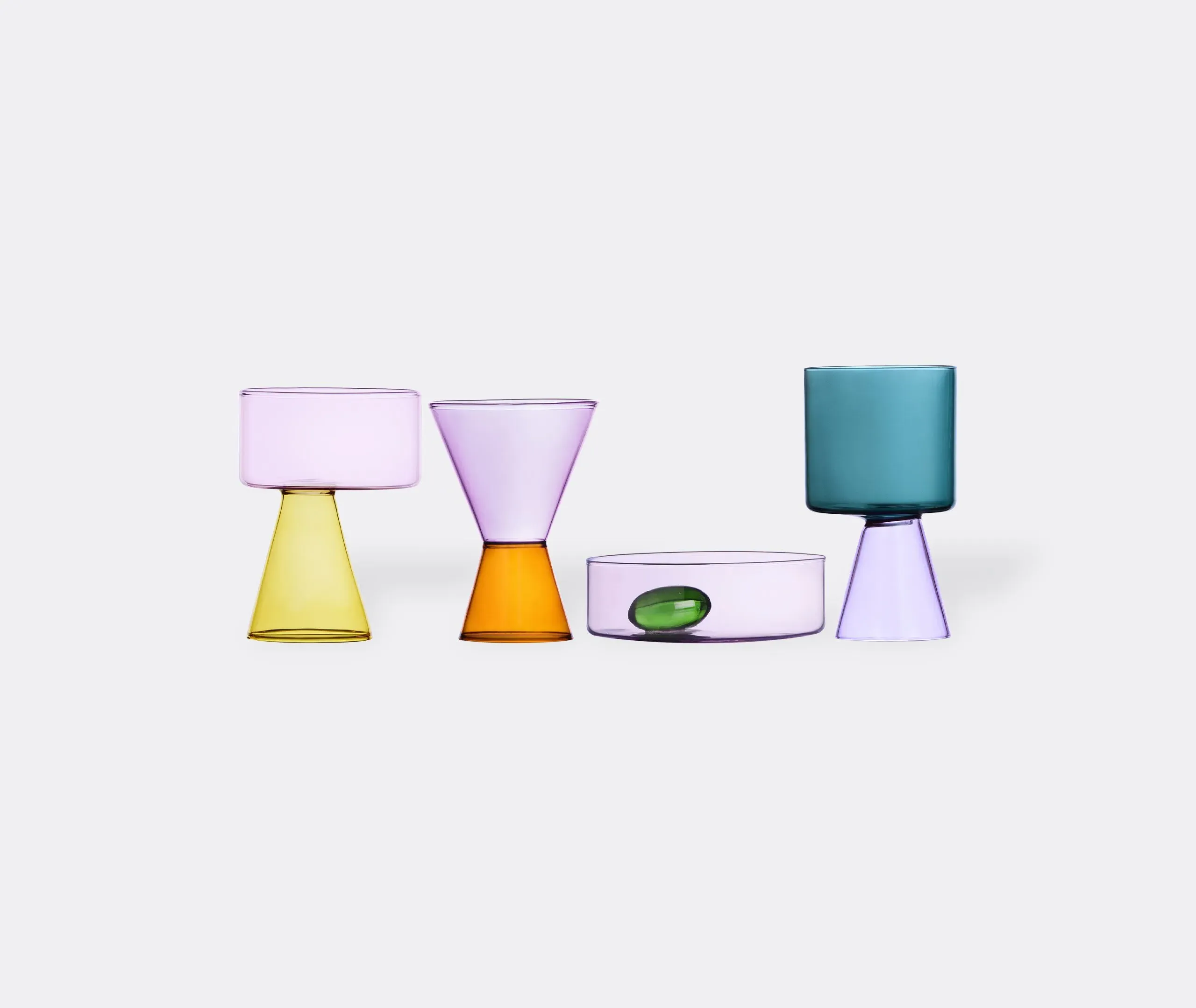 Travasi Glasses And Small Bowl Set - Multicolor