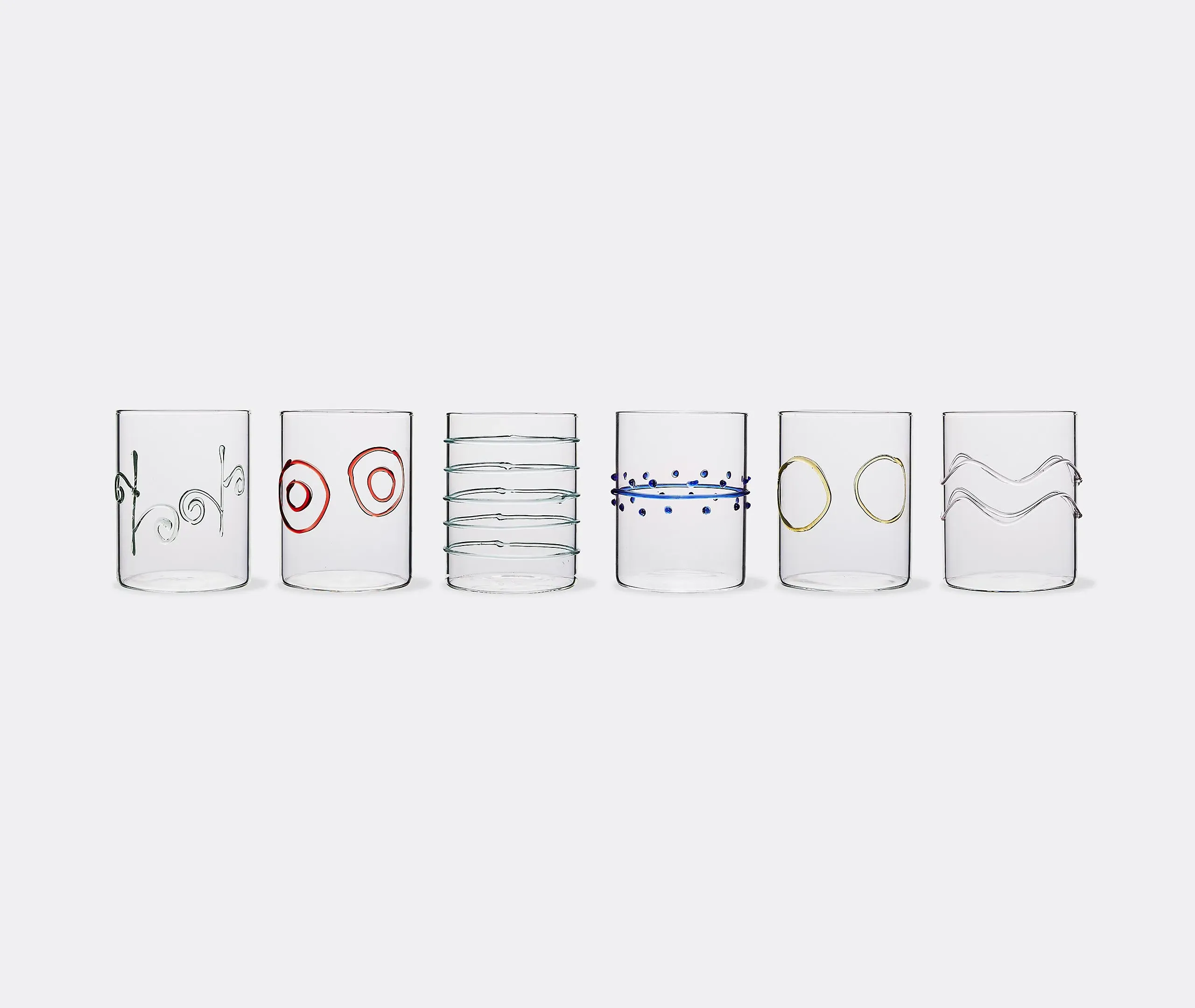 Water Glass Set of 6 - Transparent, Glass