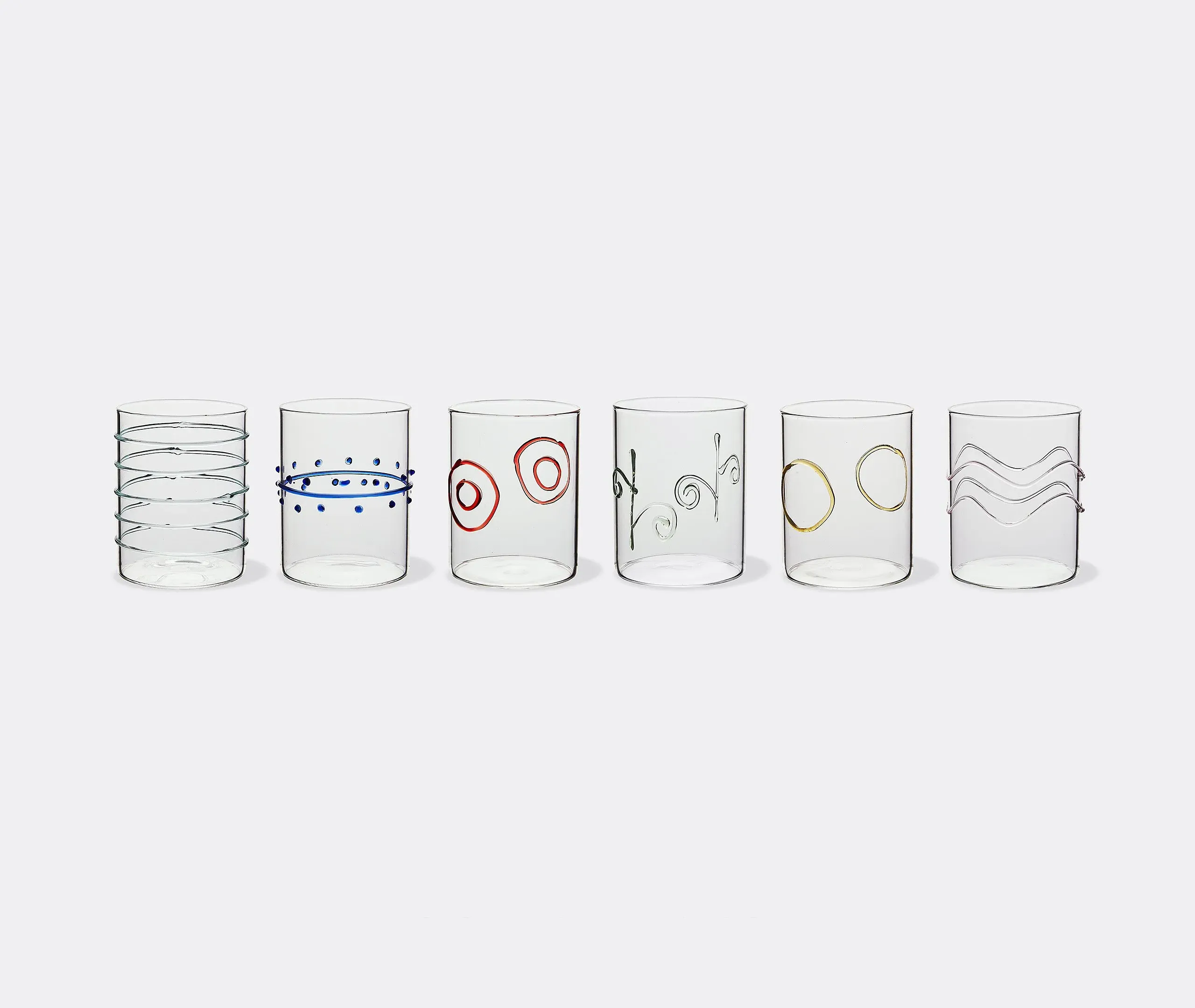 Water Glass Set of 6 - Transparent, Glass