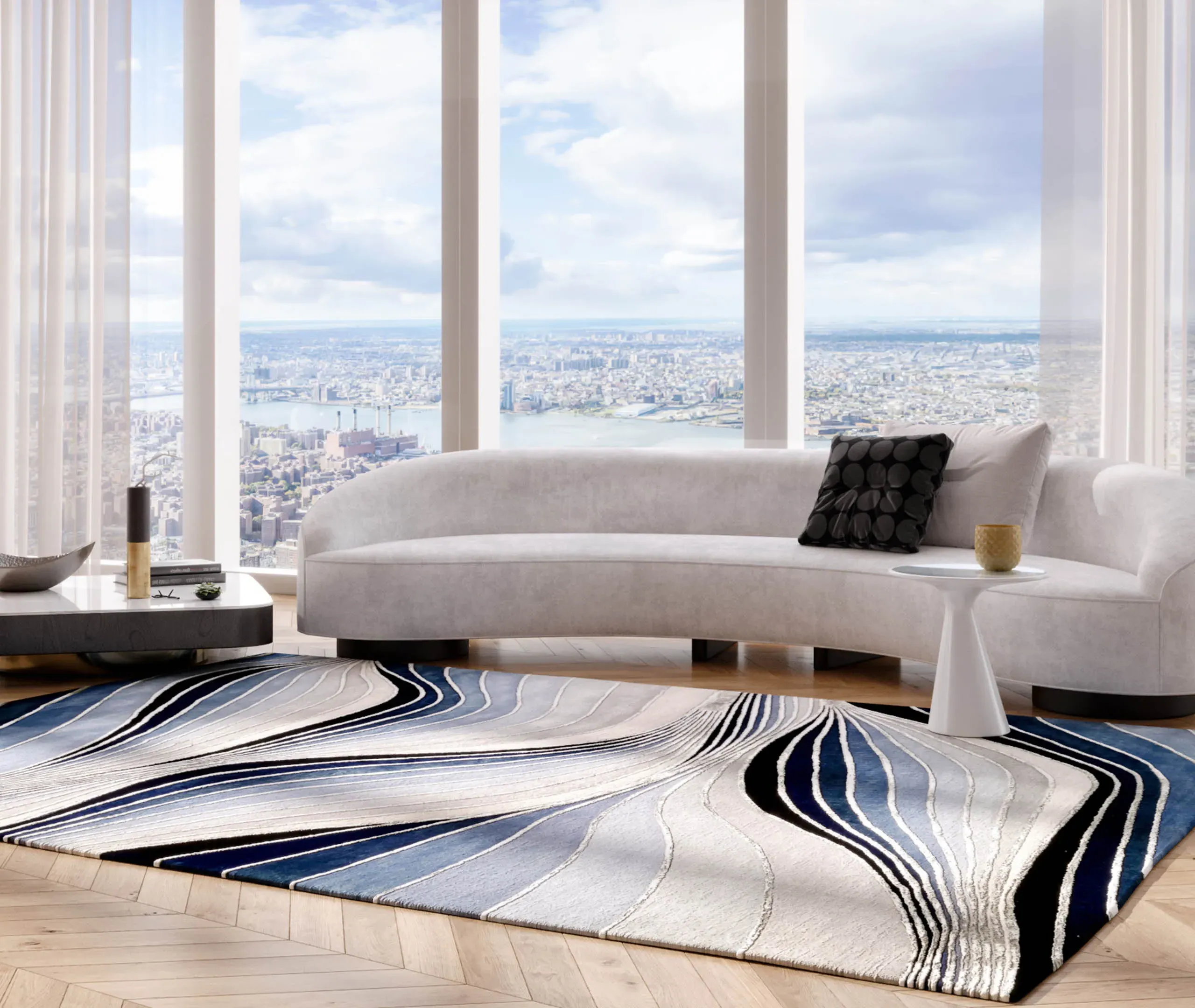 Distortion Rug - Multicolor, Silk