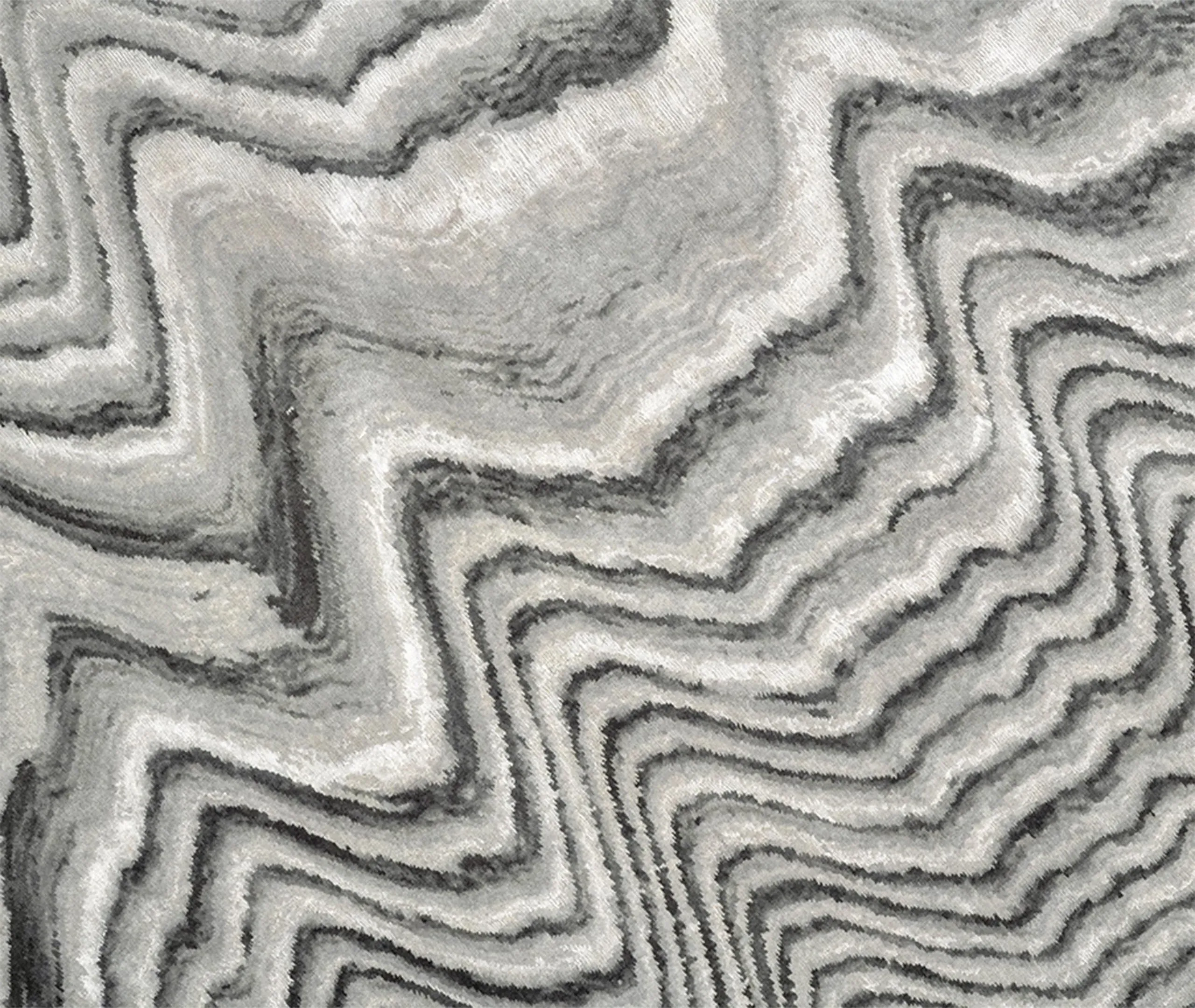 Veneer Rug with Pattern - Multicolor, Wool Silk