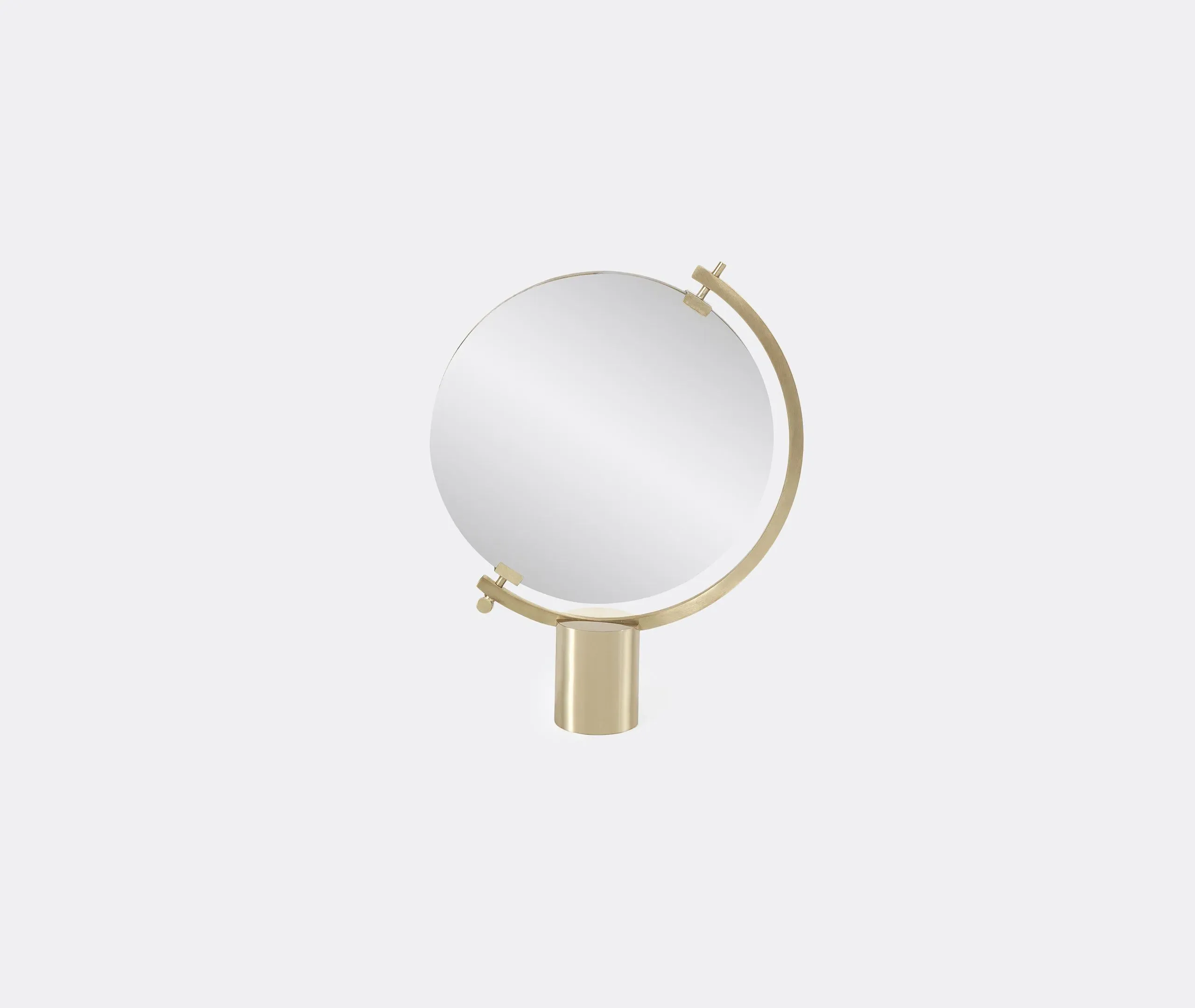 Naia Round Table Mirror - Green, Brass