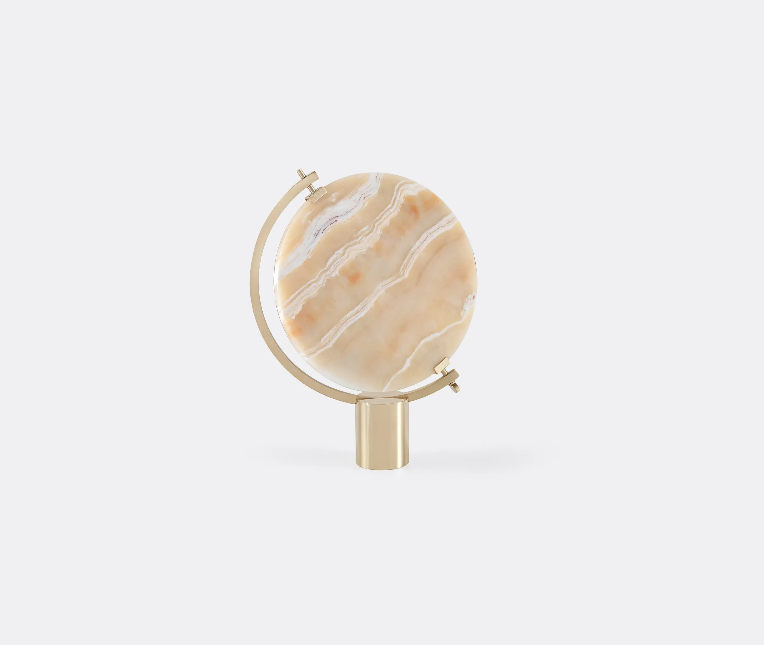 Round Table Mirror with Rotating Axis - Peach, Steel