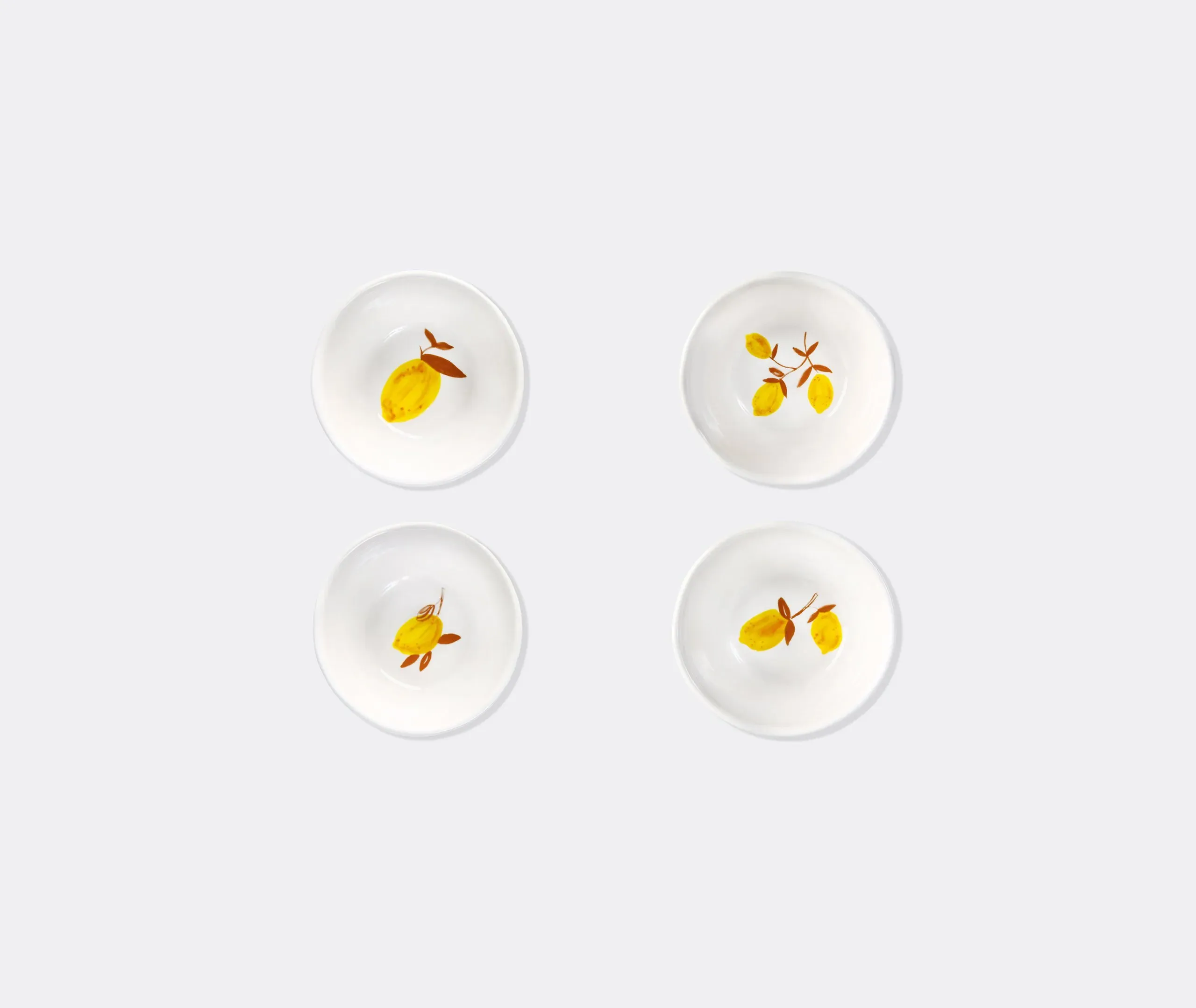 4-Piece Bowl Set with Lemon Design - Multicolor