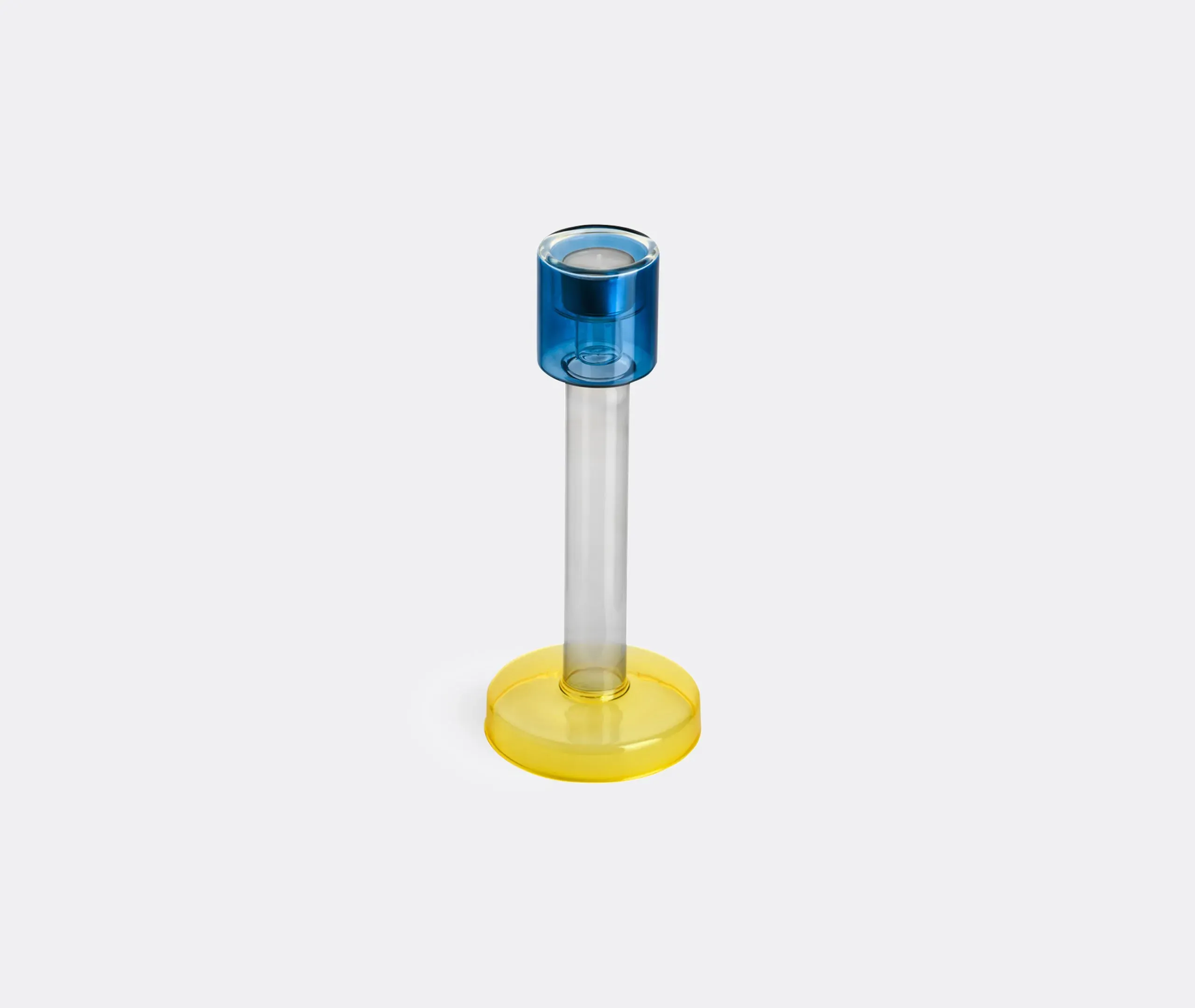 Bole Large Candleholder - Blue, Borosilicate Glass