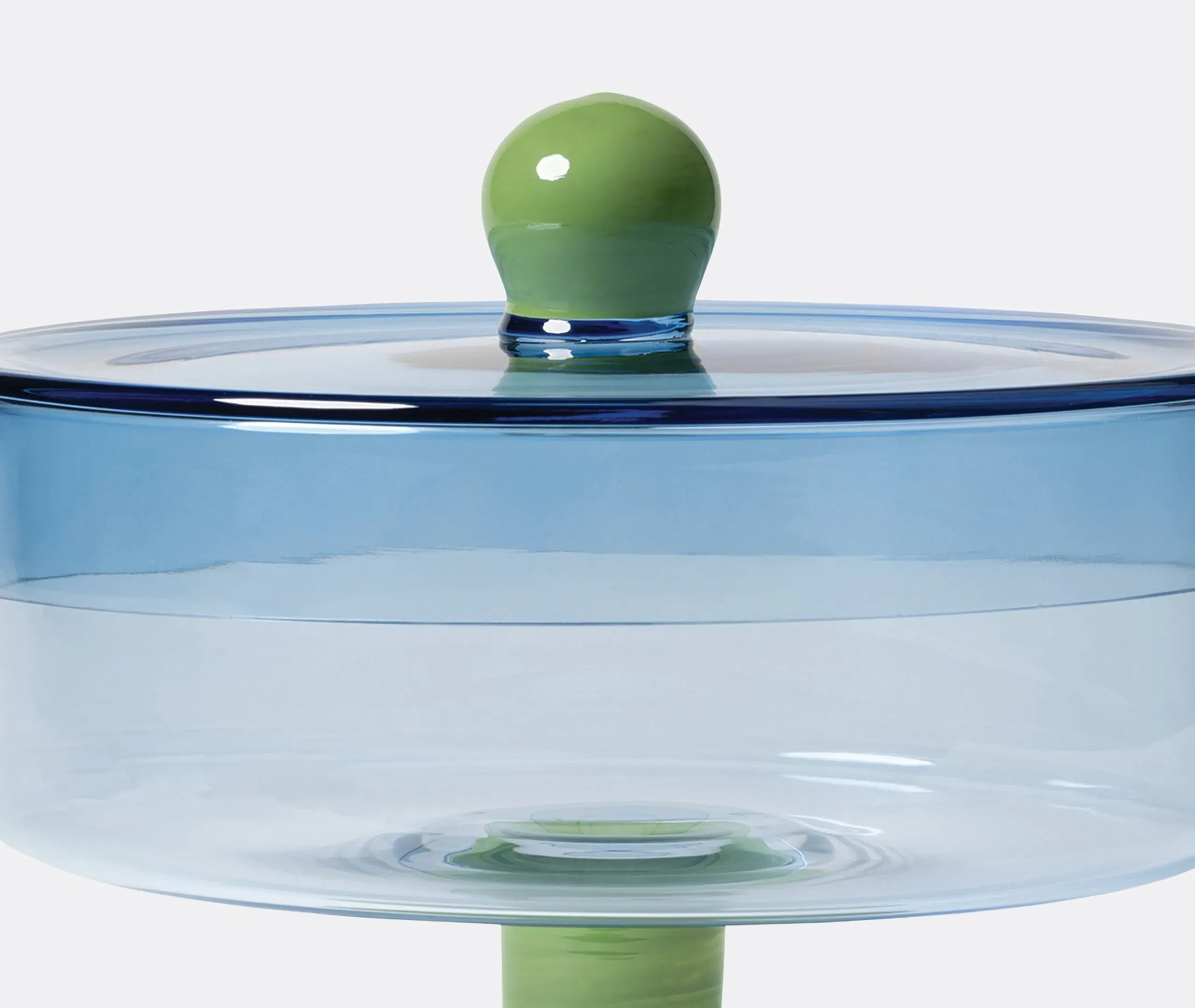 Duo Lidded Jar - Blue, Glass