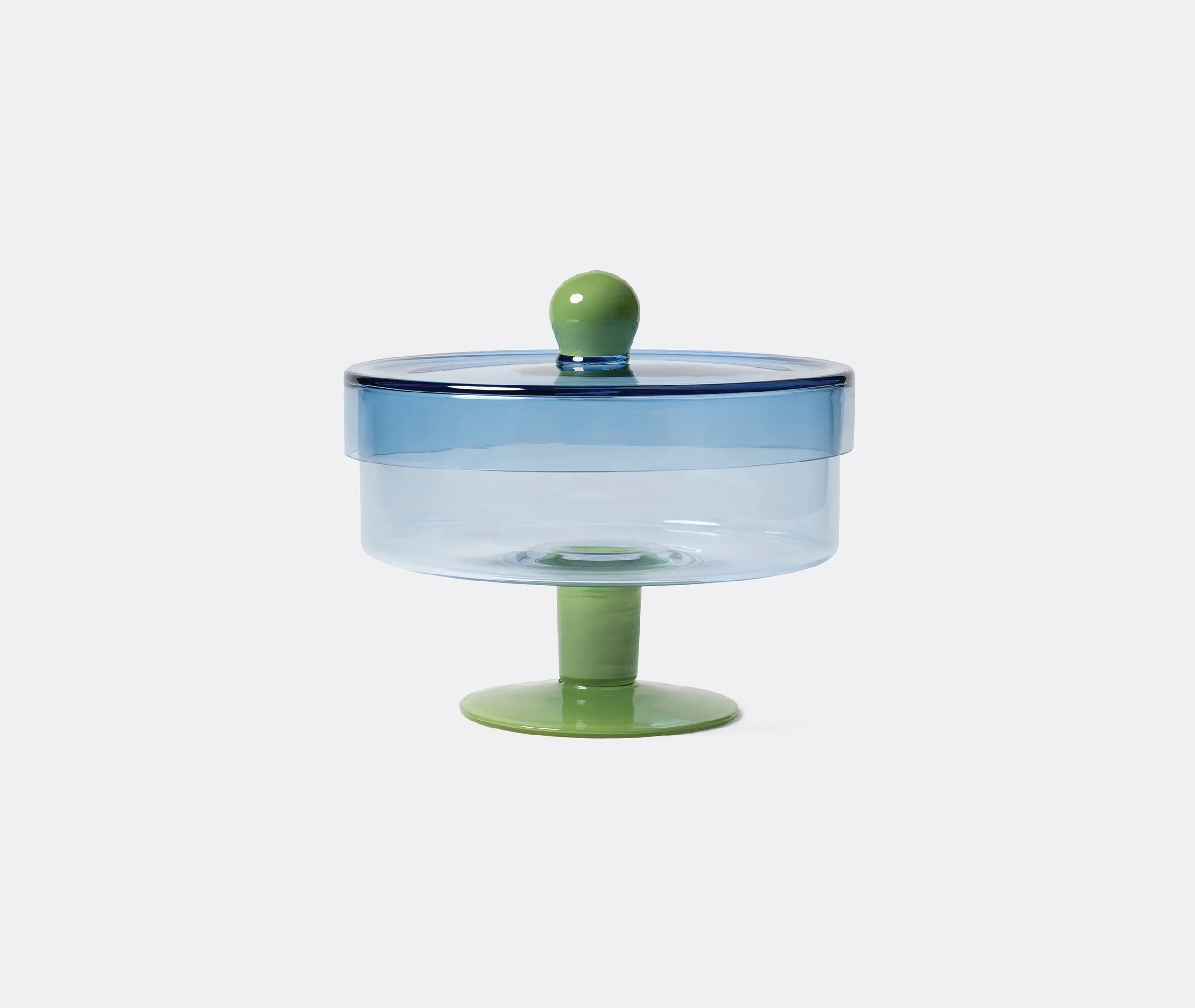 Duo Lidded Jar - Blue, Glass