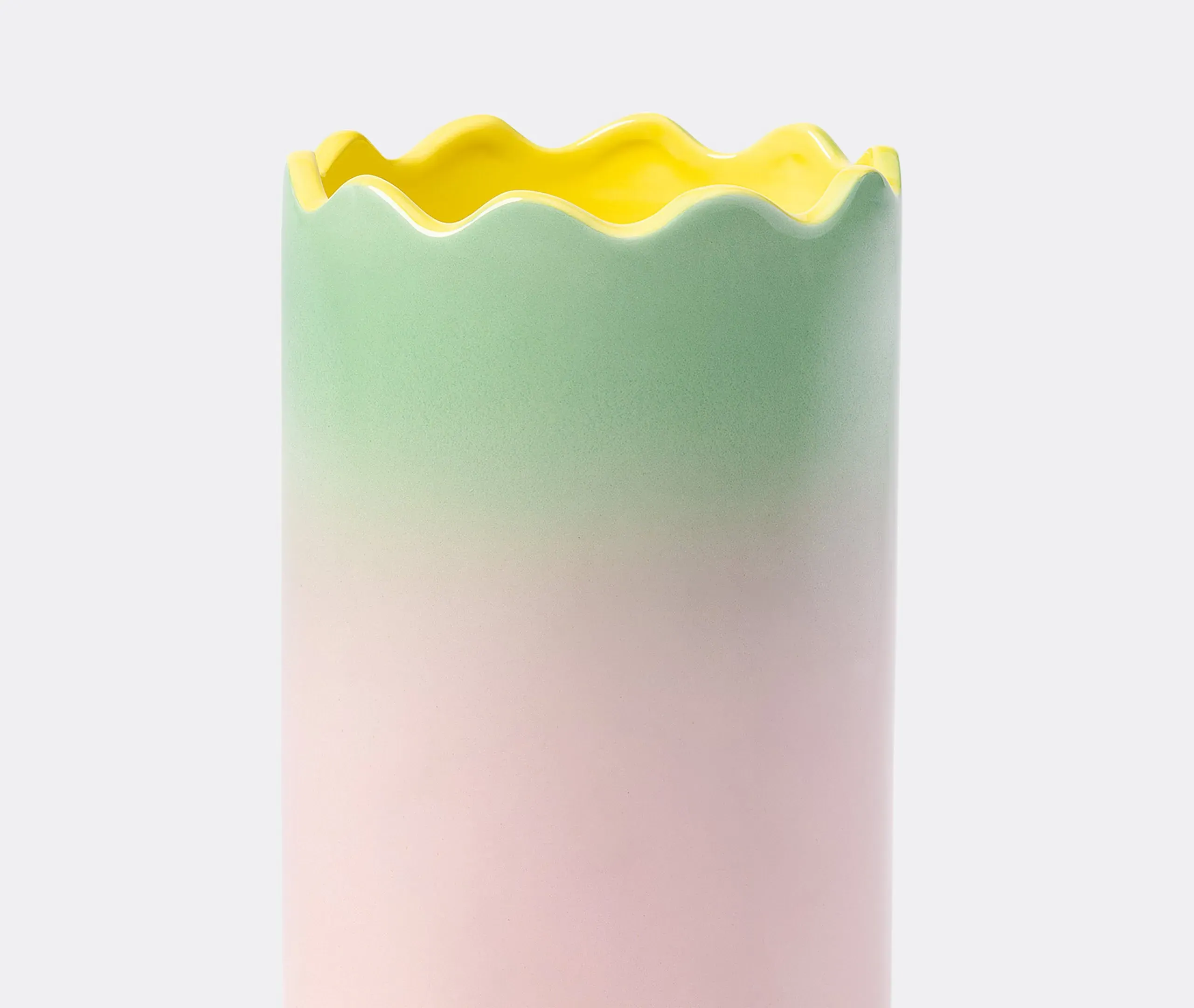 Fade Vase with Undulating Rim - Multicolor, Dolomite