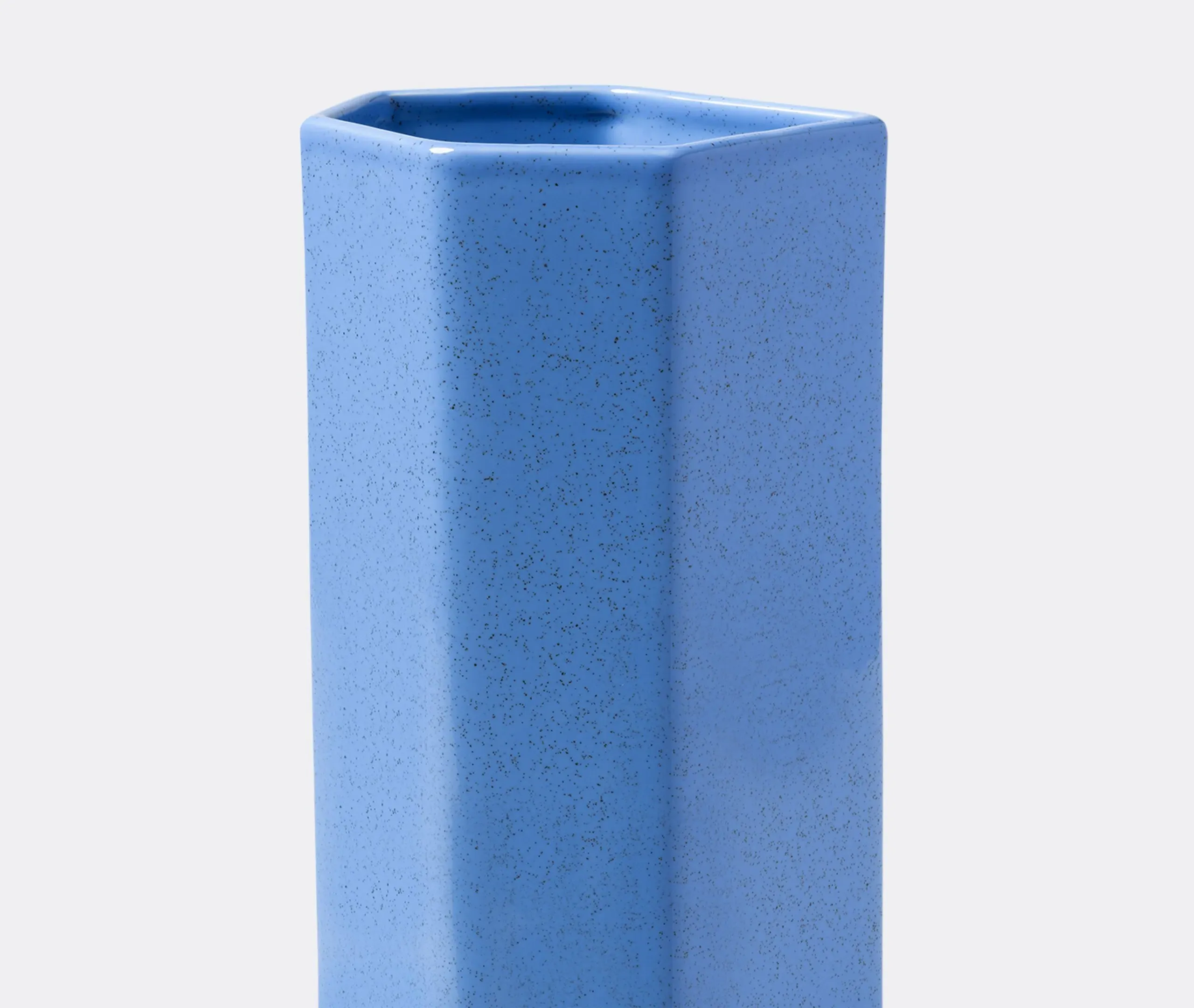 Geometric Vase with Angular Design - Blue, Dolomite