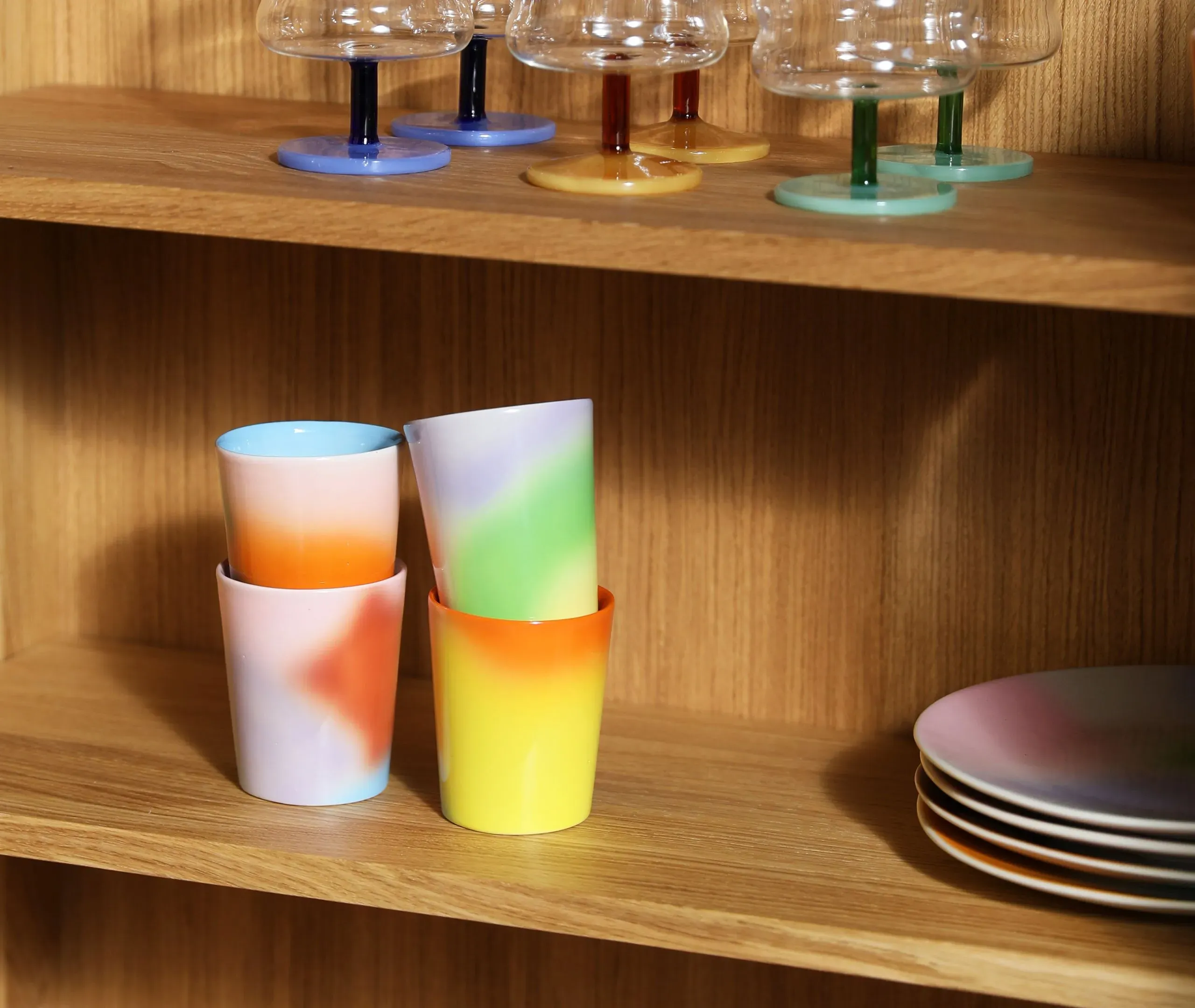 Hue Mug Set of 4 - Multicolor, Porcelain