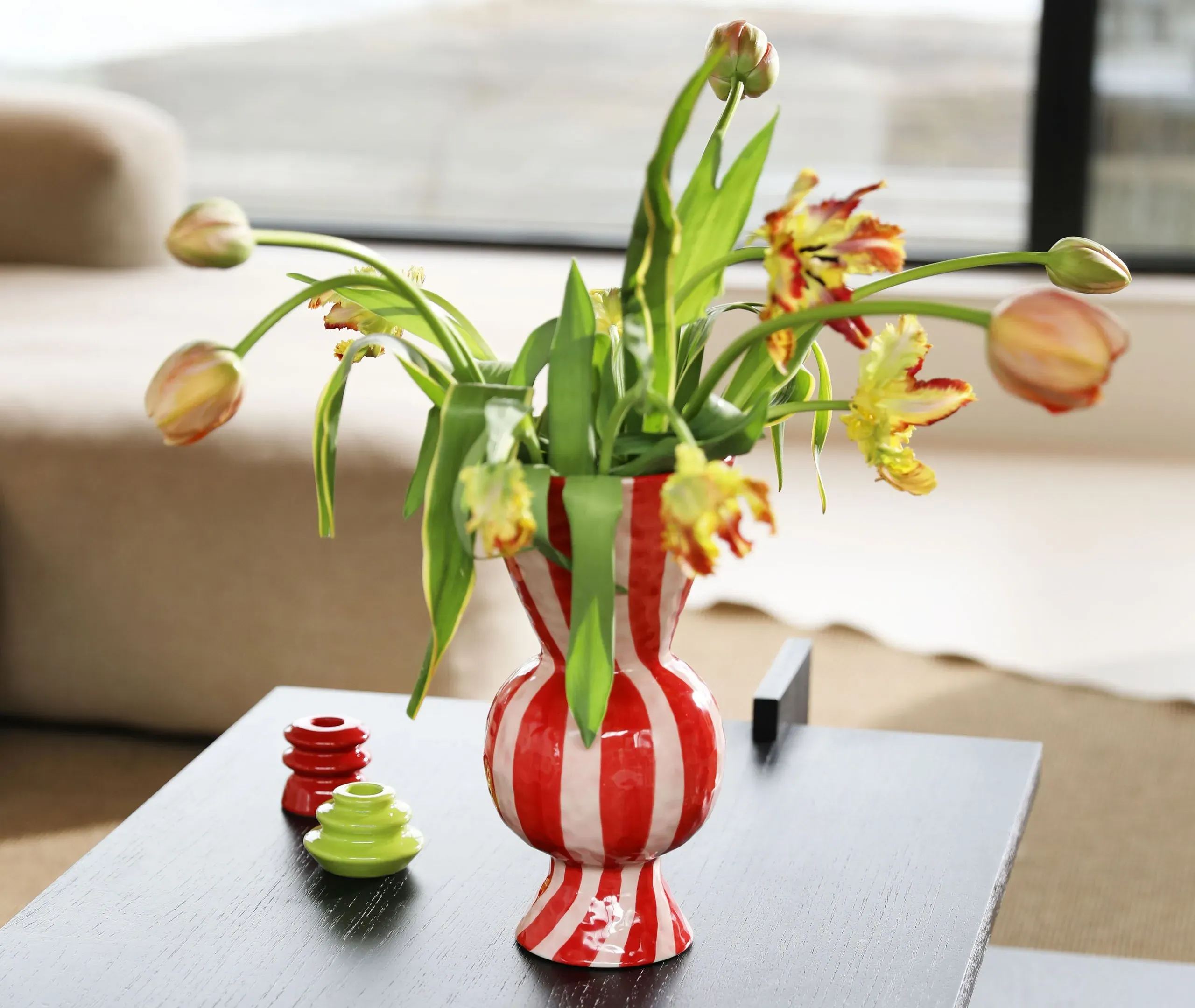 &k Amsterdam Rhombic Vase - Red
