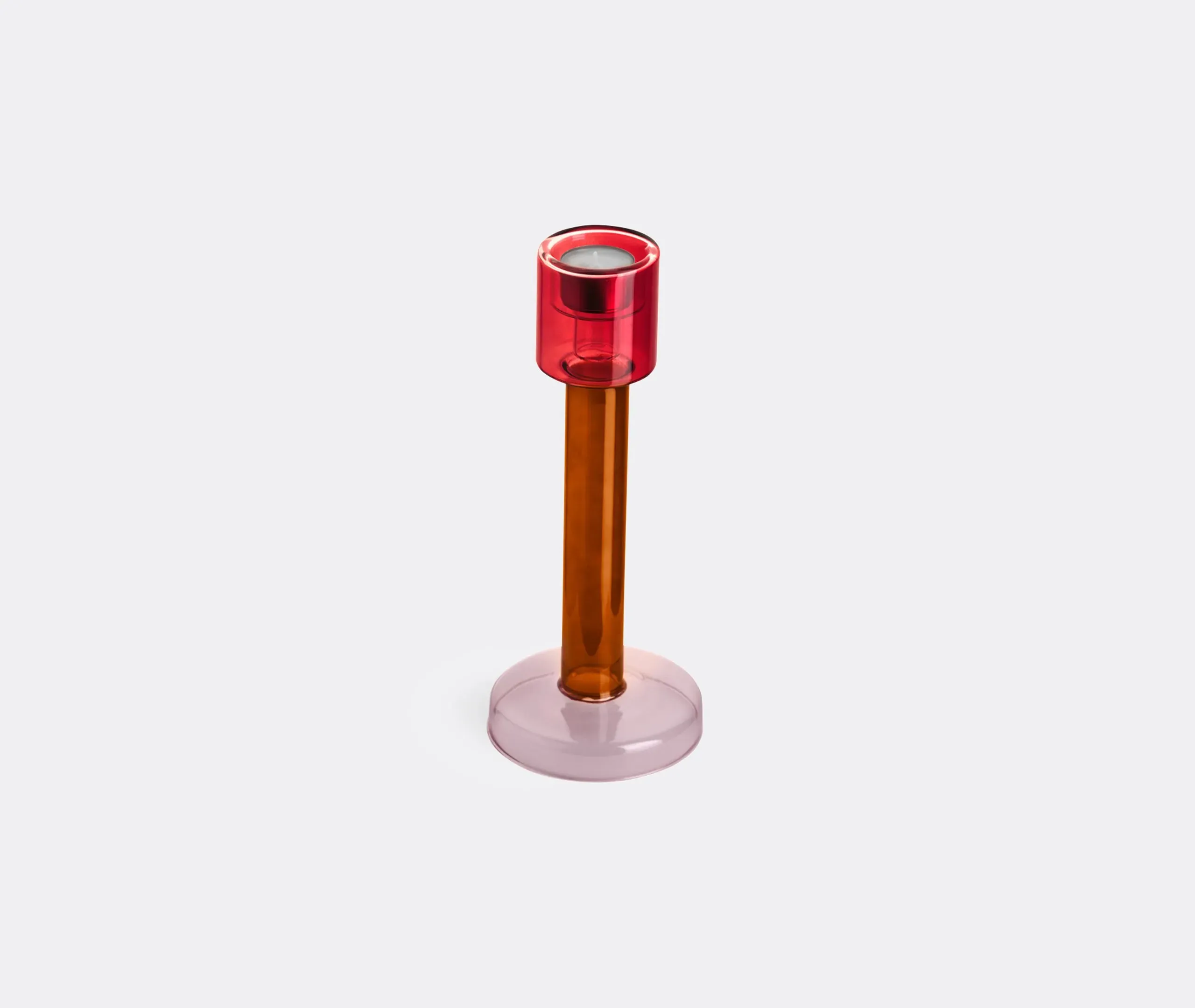Large Candleholder - Pink, Borosilicate Glass