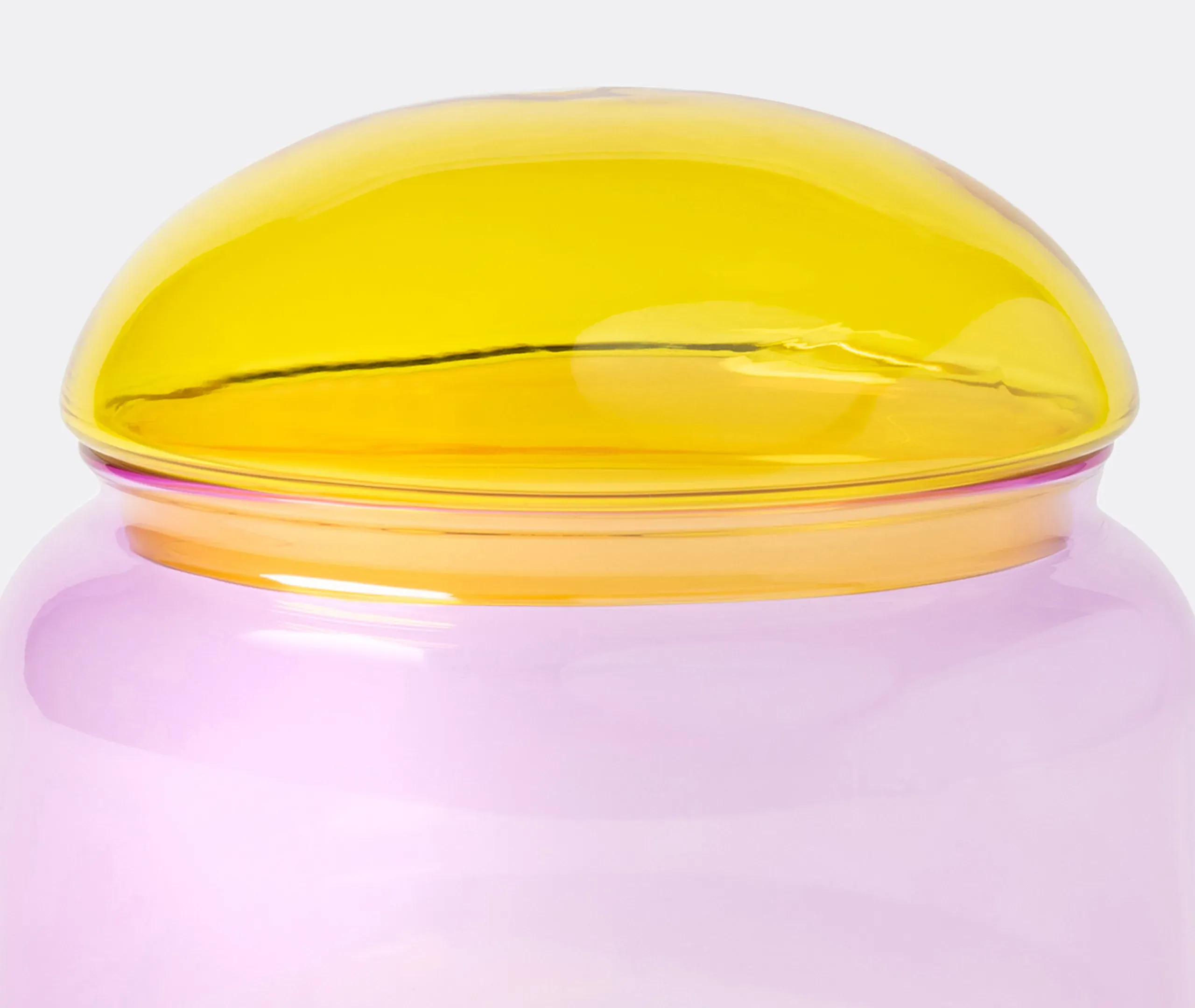 Puffy Lidded Jar - Pink Multicolor, Glass alternate view