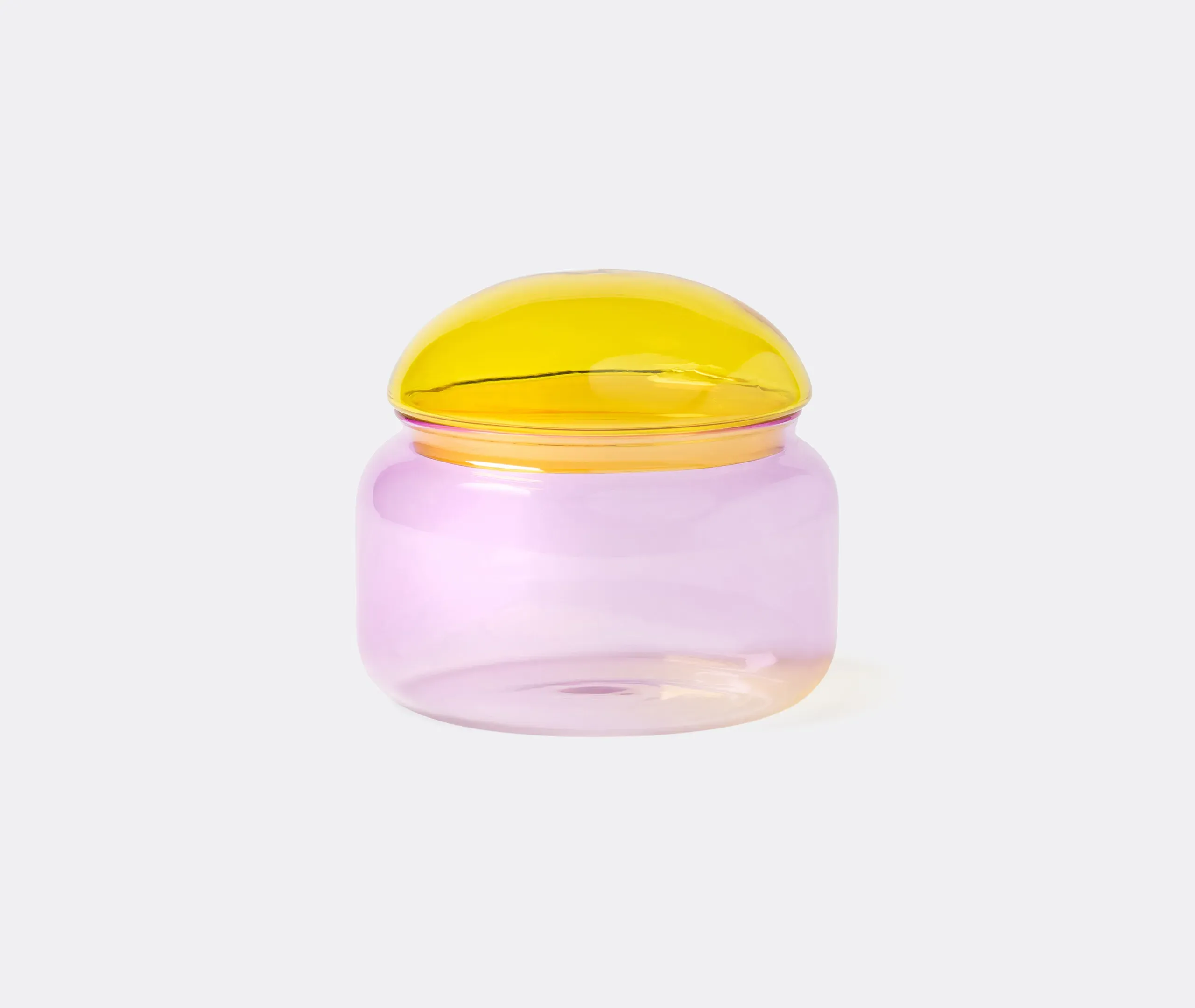 Puffy Lidded Jar - Pink Multicolor, Glass product