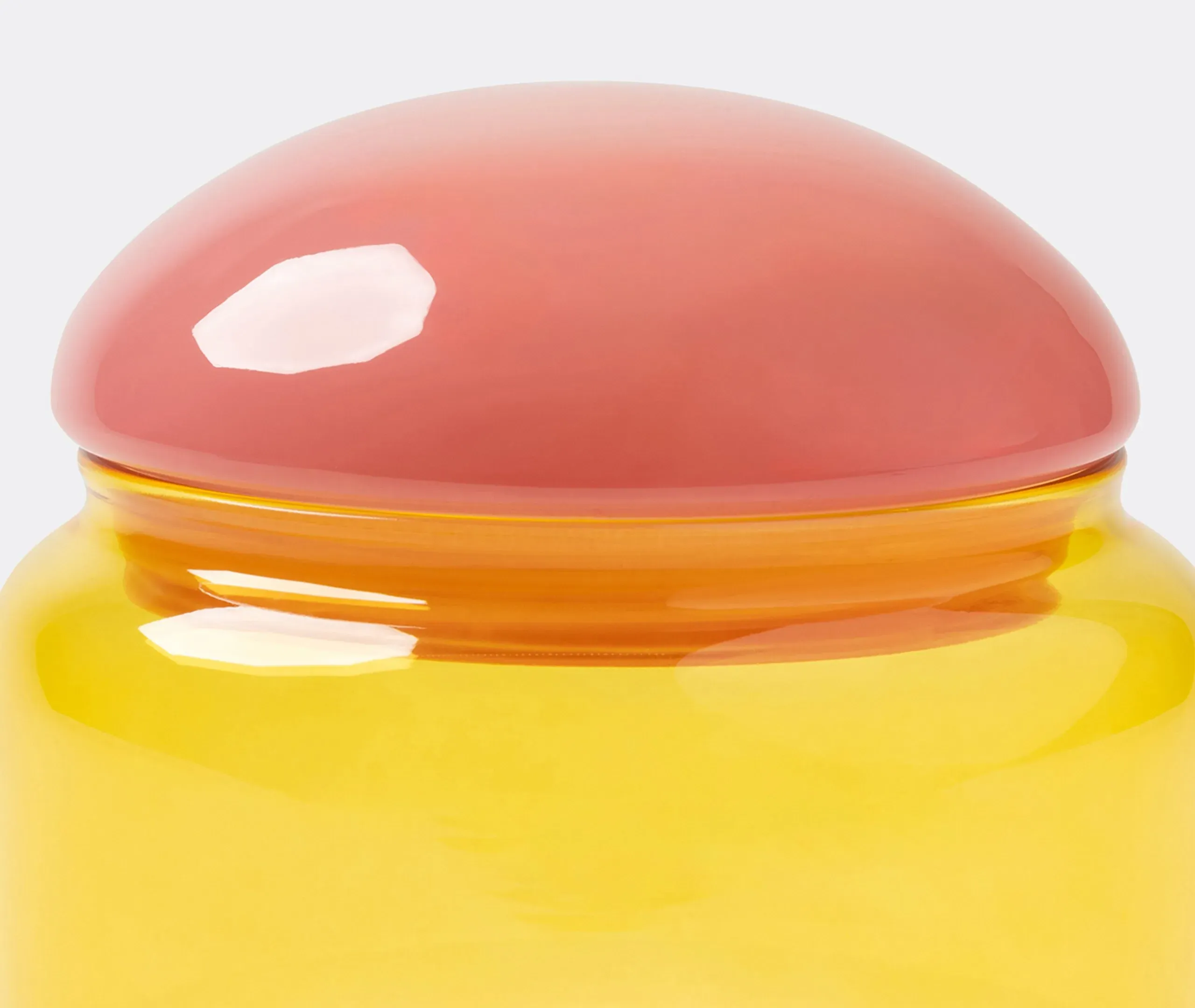 Puffy Storage Jar with Lid - Yellow, Glass