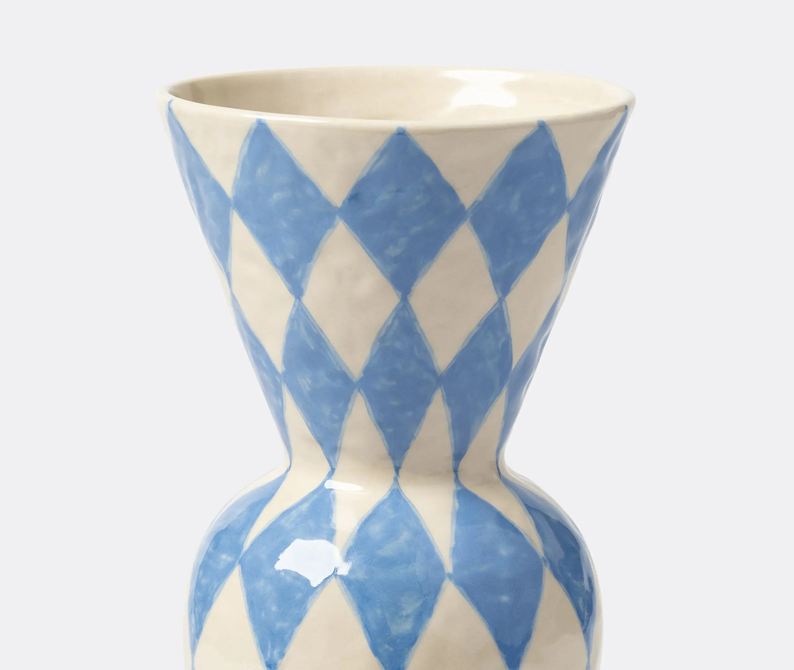 Rhombic Vase - Blue, Glazed Ceramic