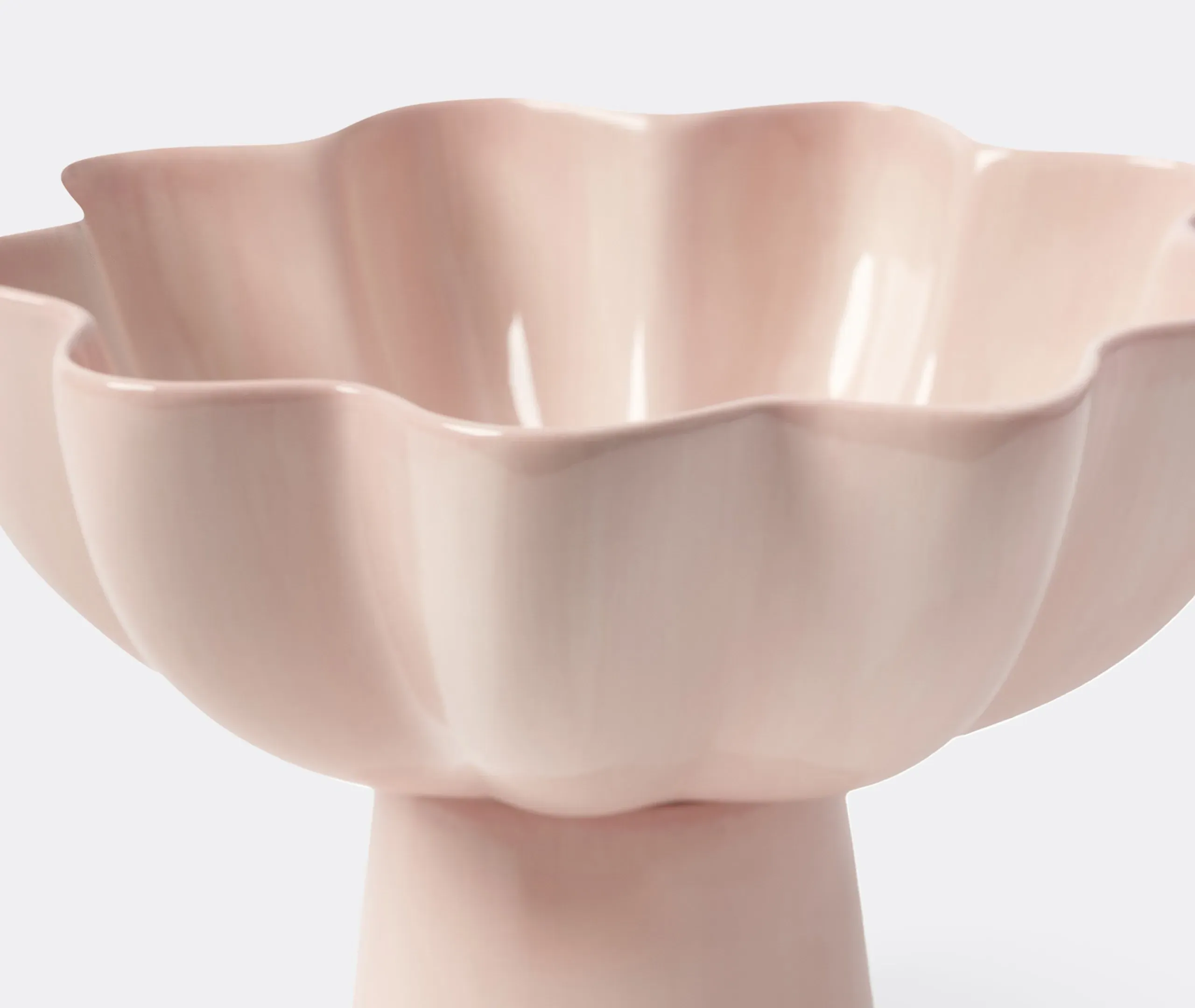 Sculptural Bowl with Organic Shape - Pink, Stoneware