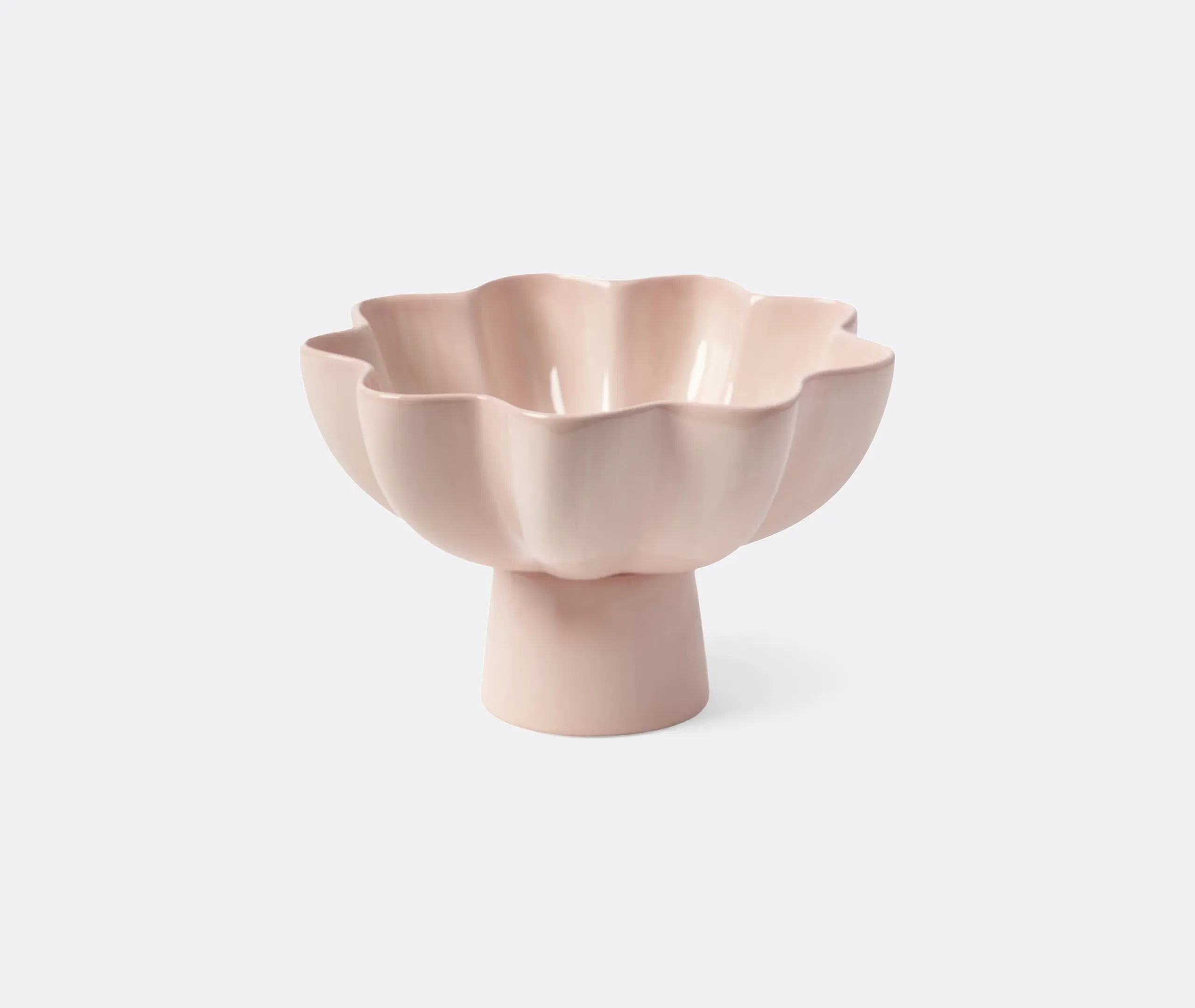 Sculptural Bowl with Organic Shape - Pink, Stoneware image