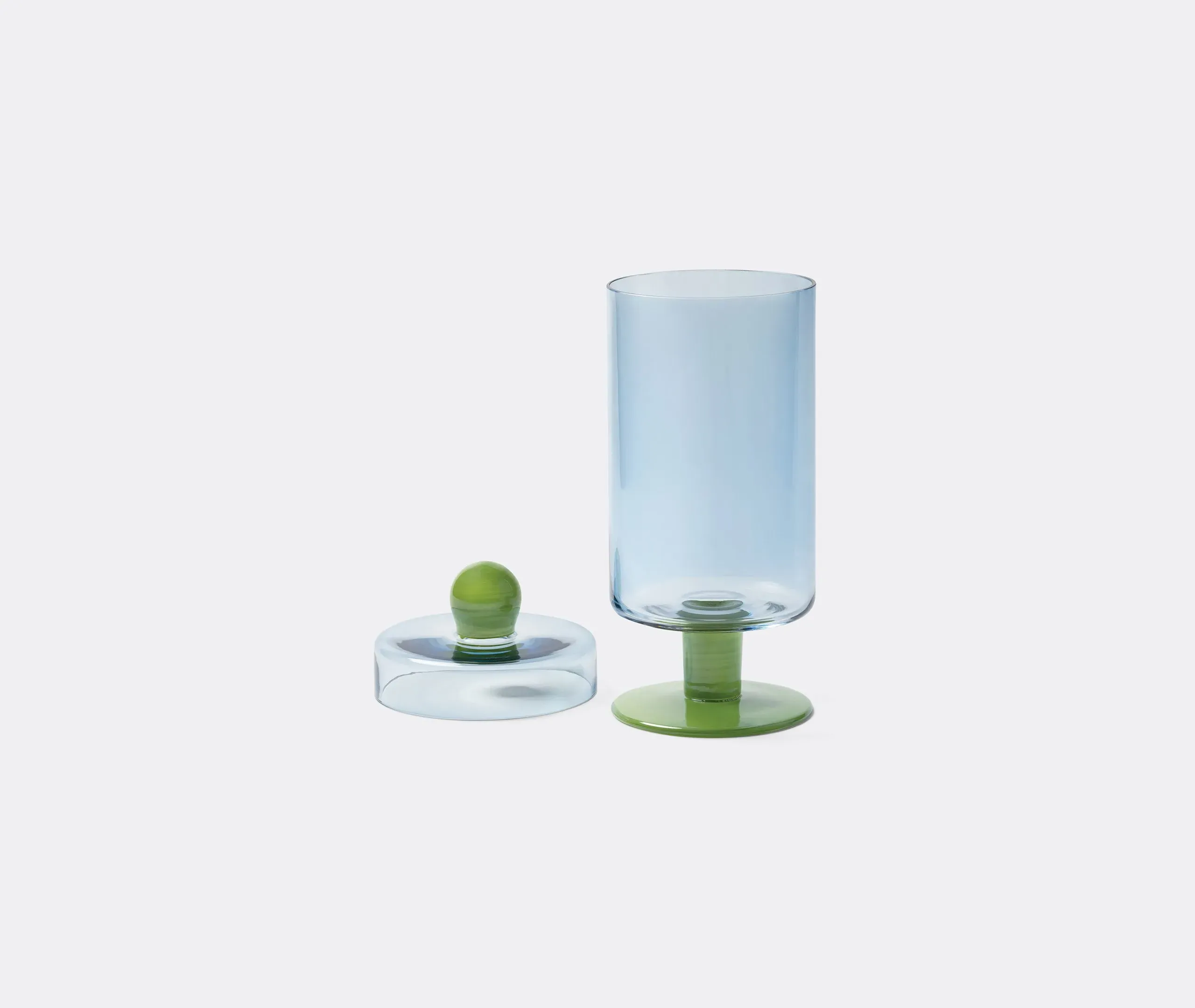 Tall Storage Jar with Lid - Blue, Glass