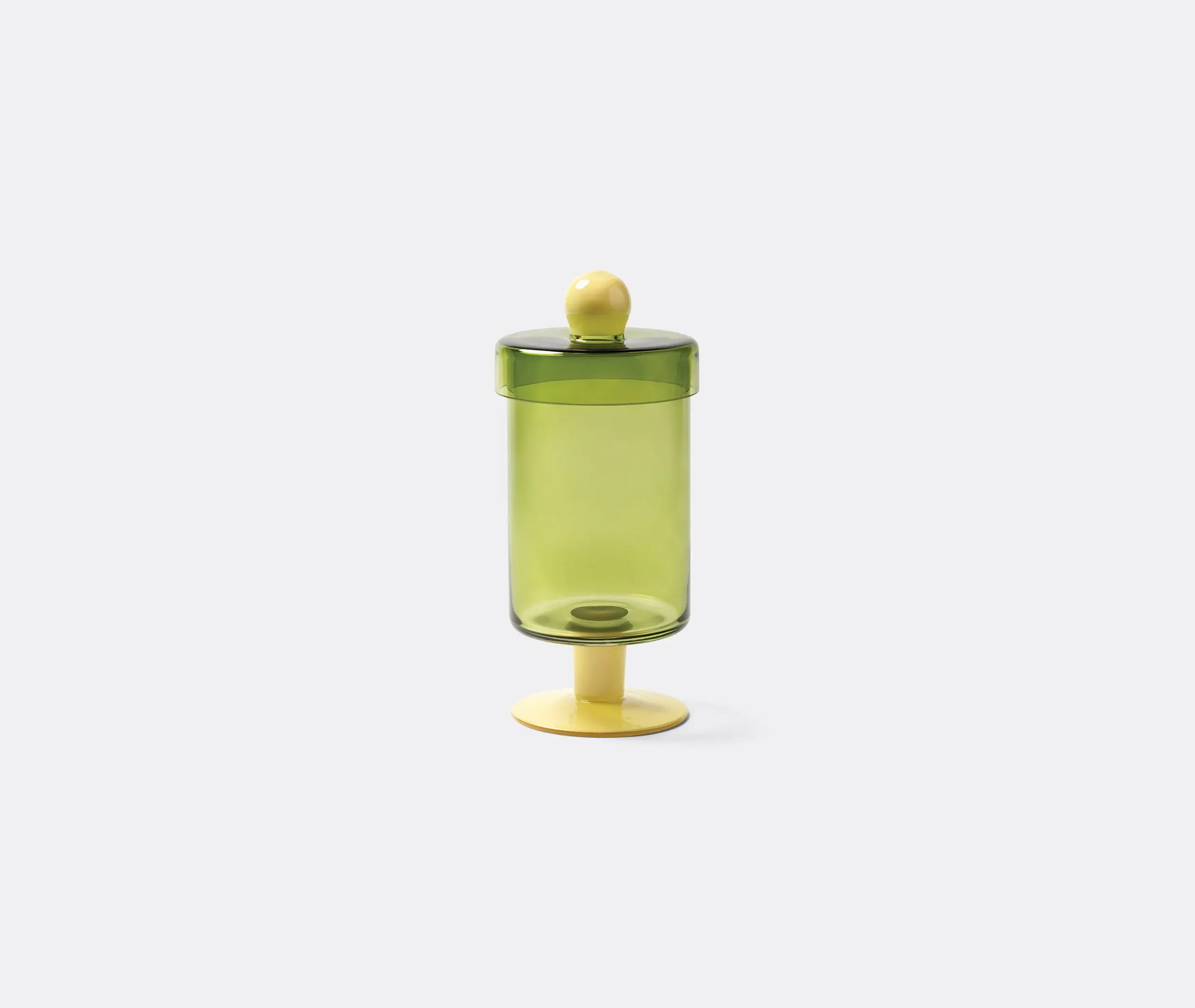 Tall Storage Jar with Lid - Green, Glass