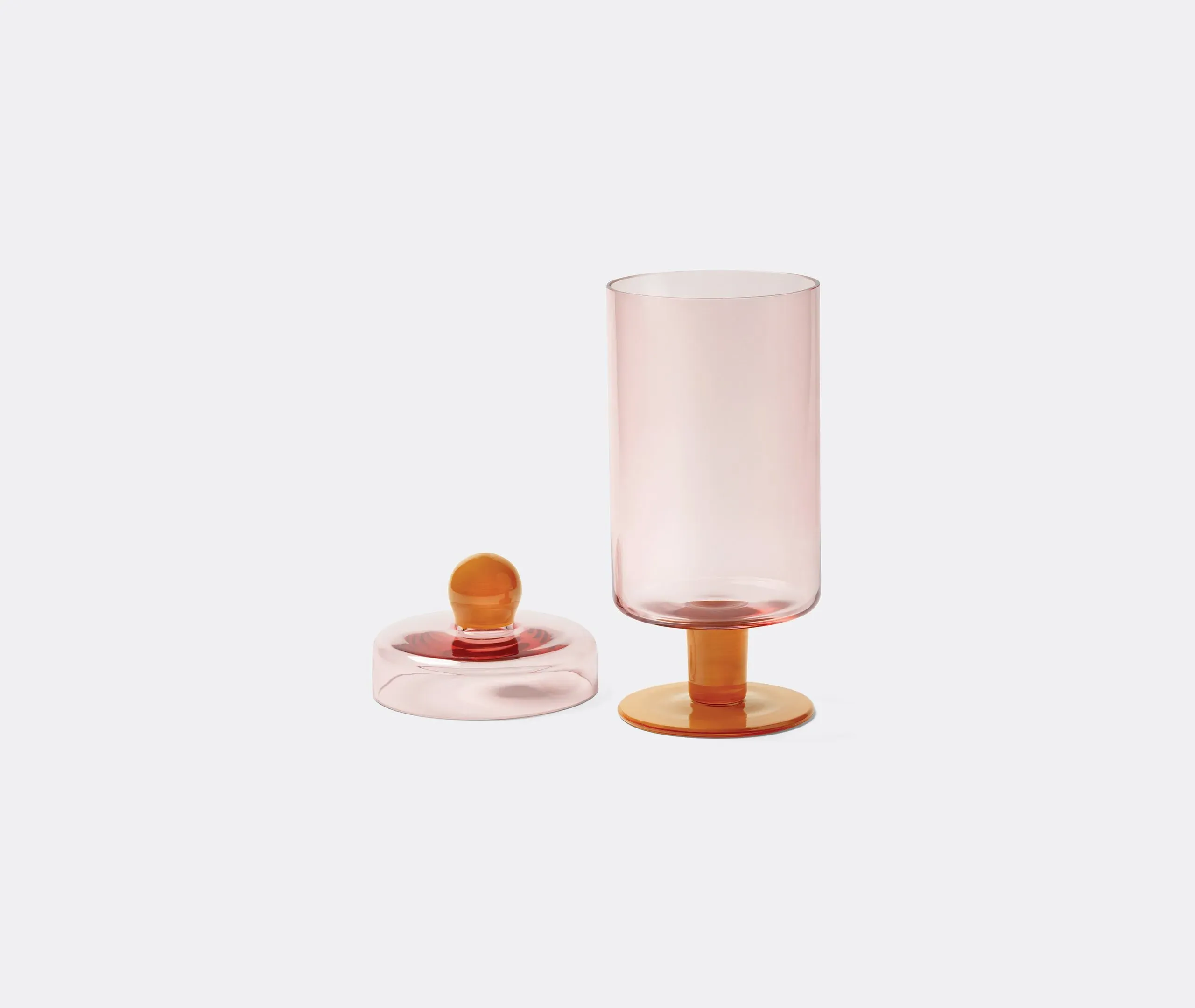 Tall Storage Jar with Lid - Pink, Glass