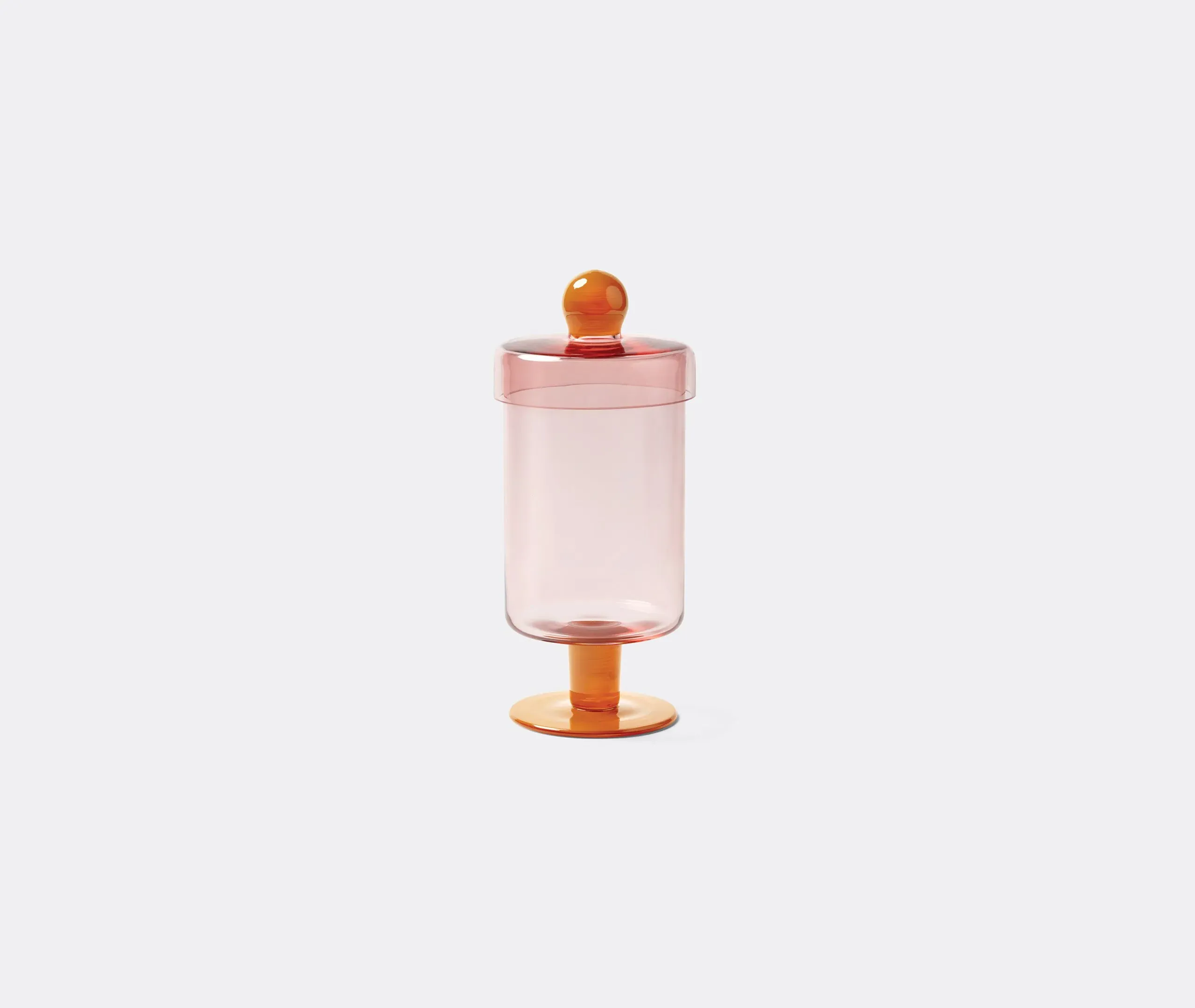 Tall Storage Jar with Lid - Pink, Glass
