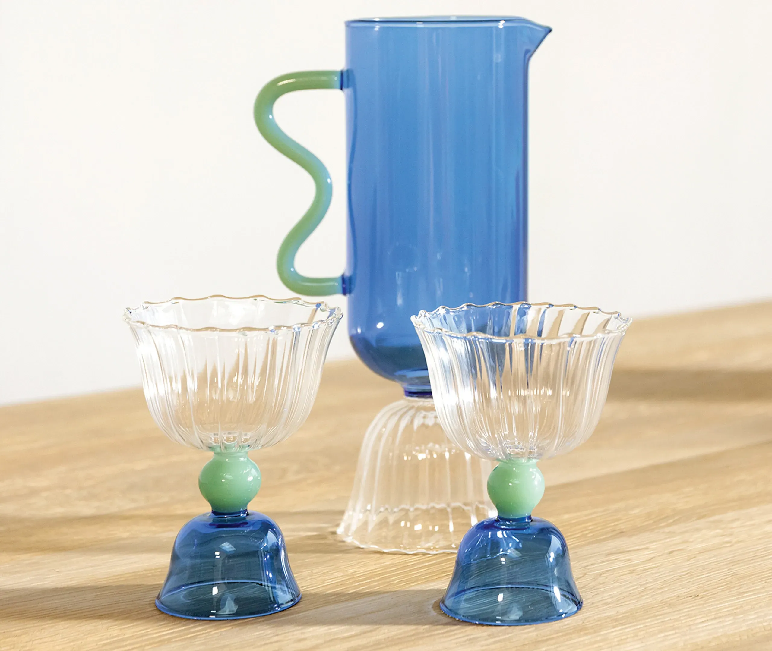 Tulip Carafe - Blue, Glass