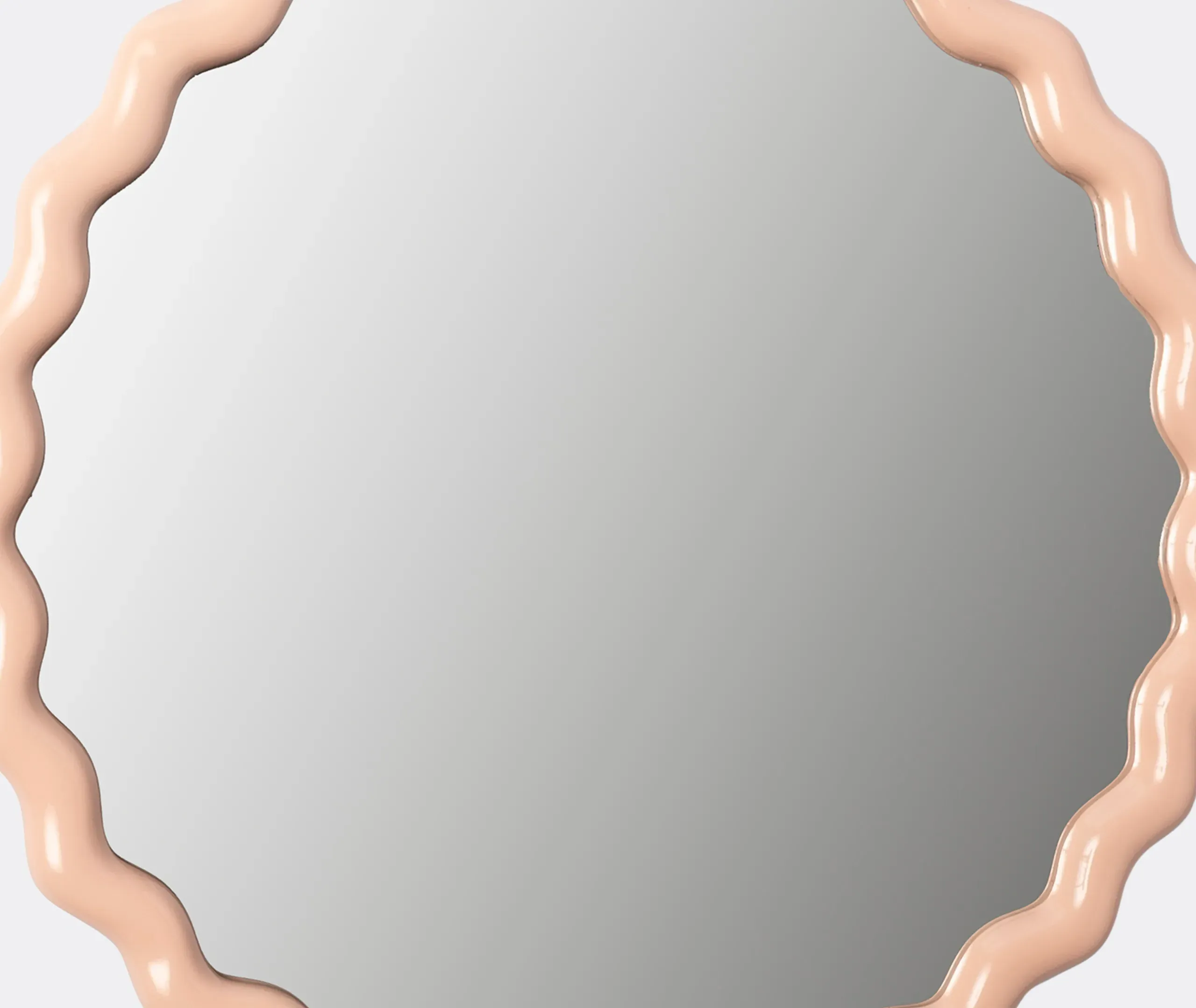 Zigzag Round Wall Mirror - Pink alternate view
