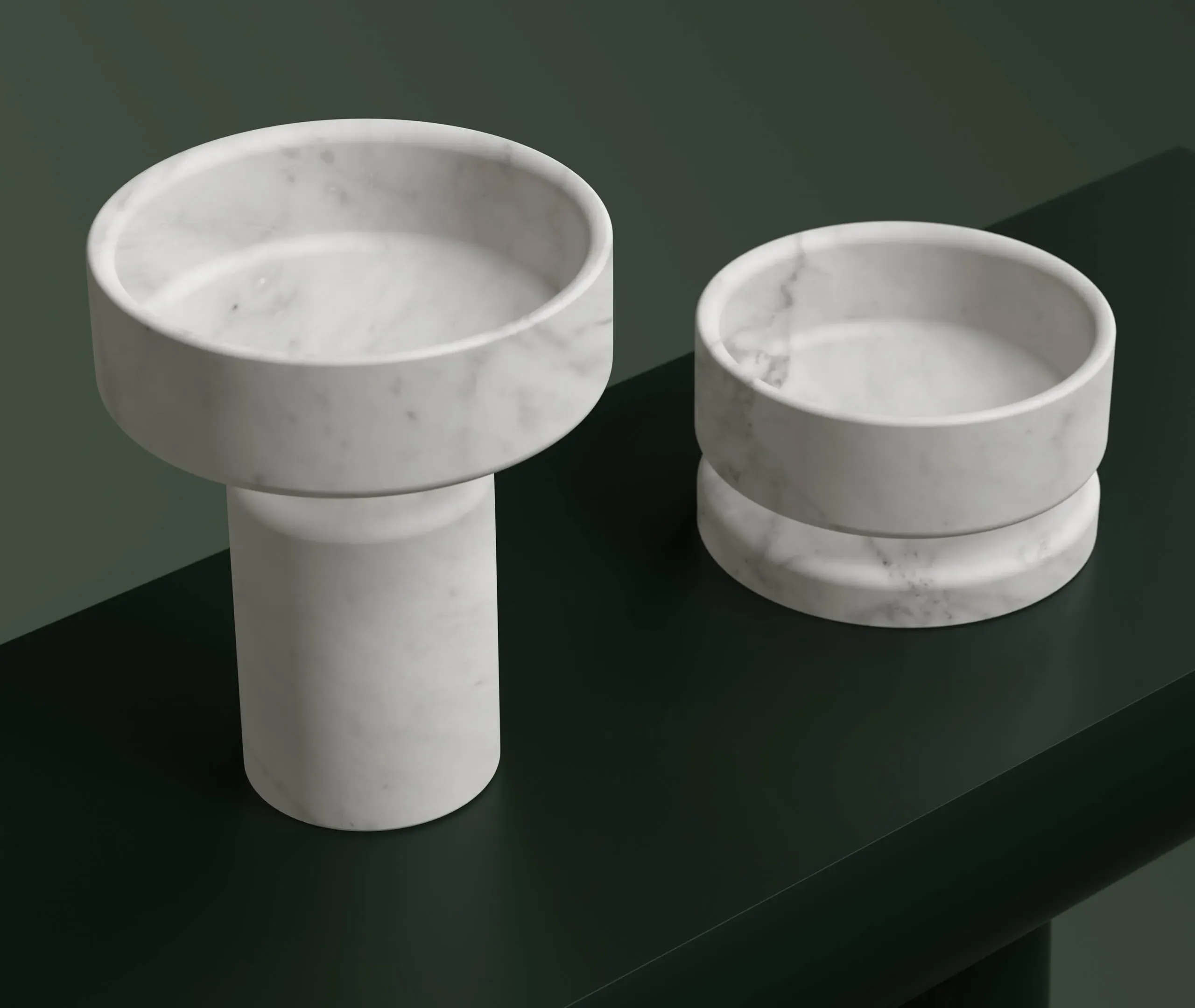 Mangiarotti Marbles Large Decorative Vessel - White, Marble