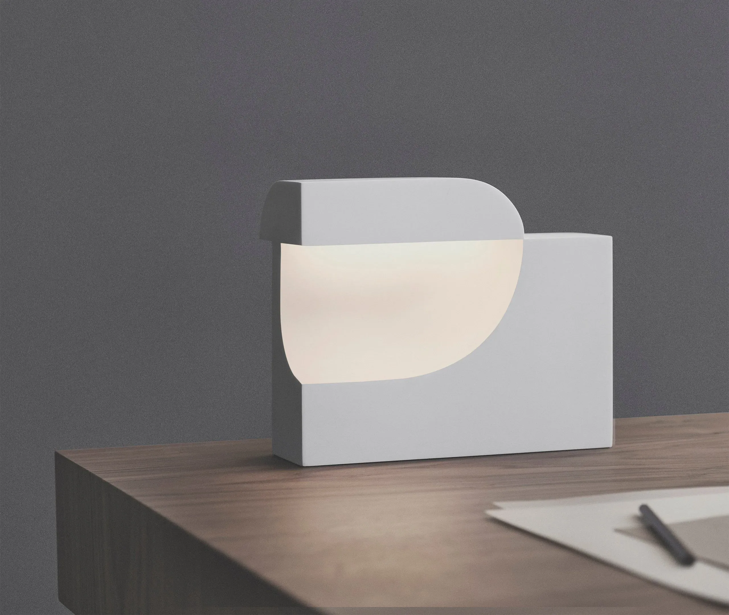 Moby Table Lamp with LED Bulb - White, Acrylic