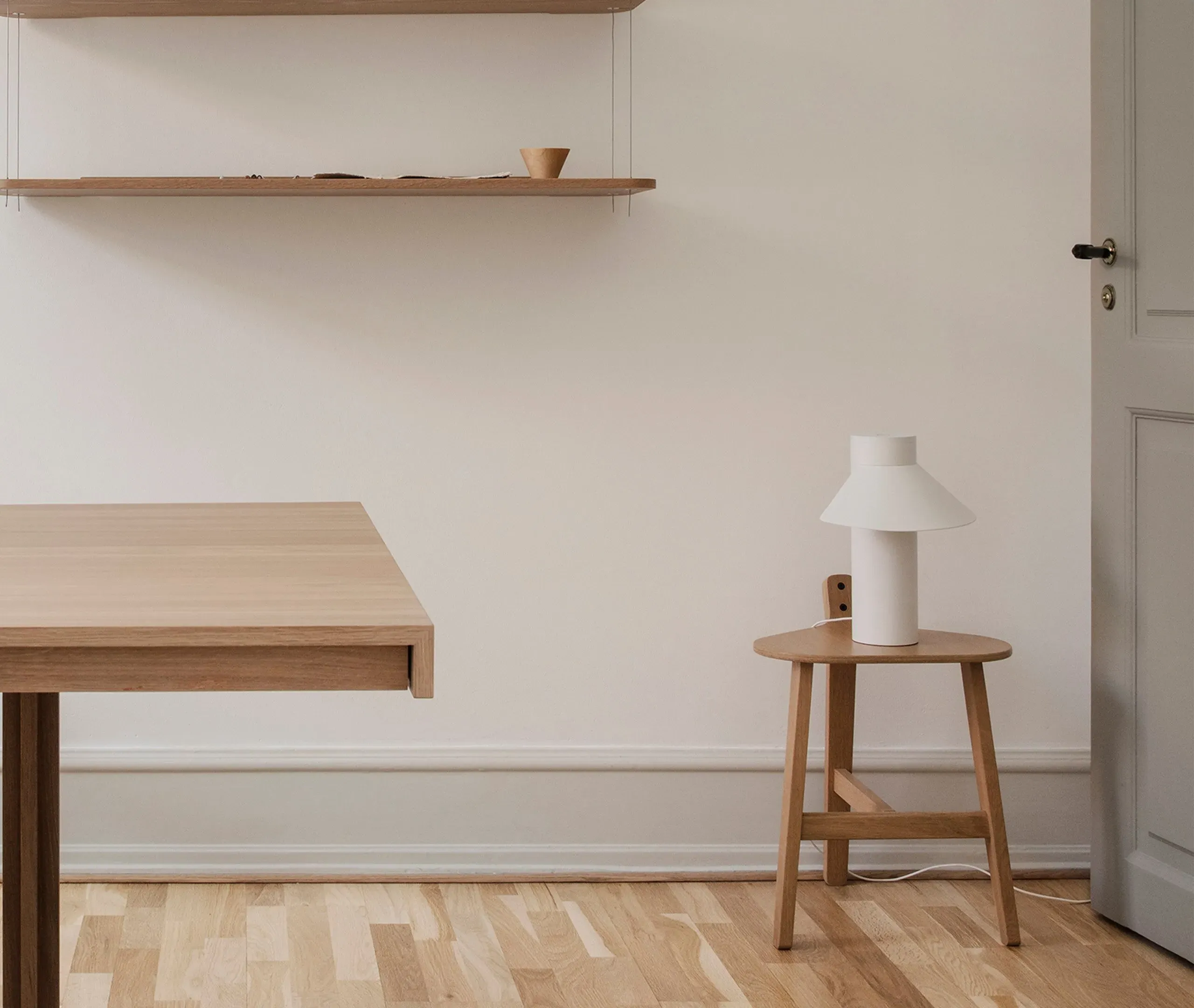 Riscio Table Lamp with Touch Dimmer - White, Steel