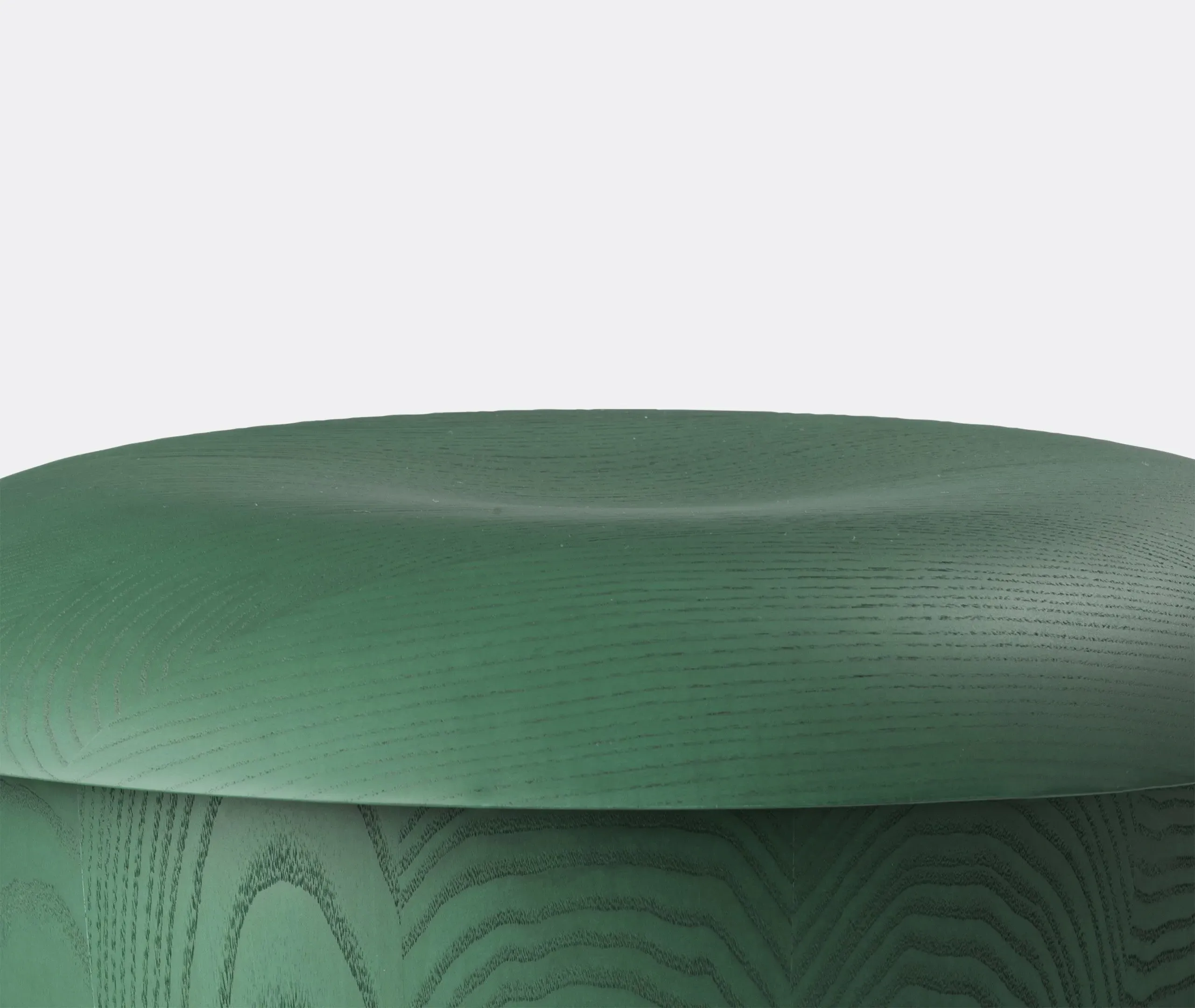 Sculptural Stool - Green-Brown, Ash Wood