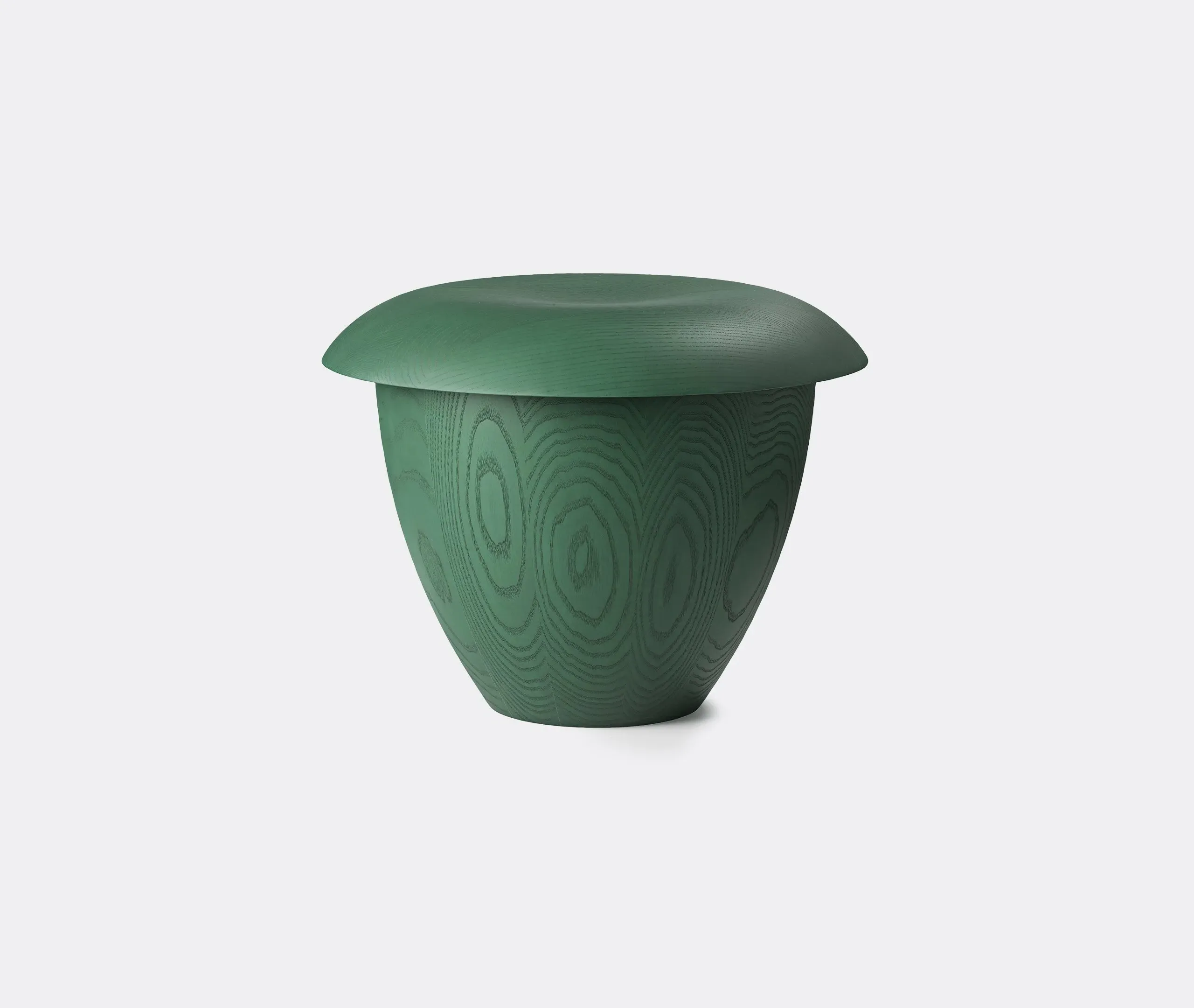 Sculptural Stool - Green-Brown, Ash Wood image