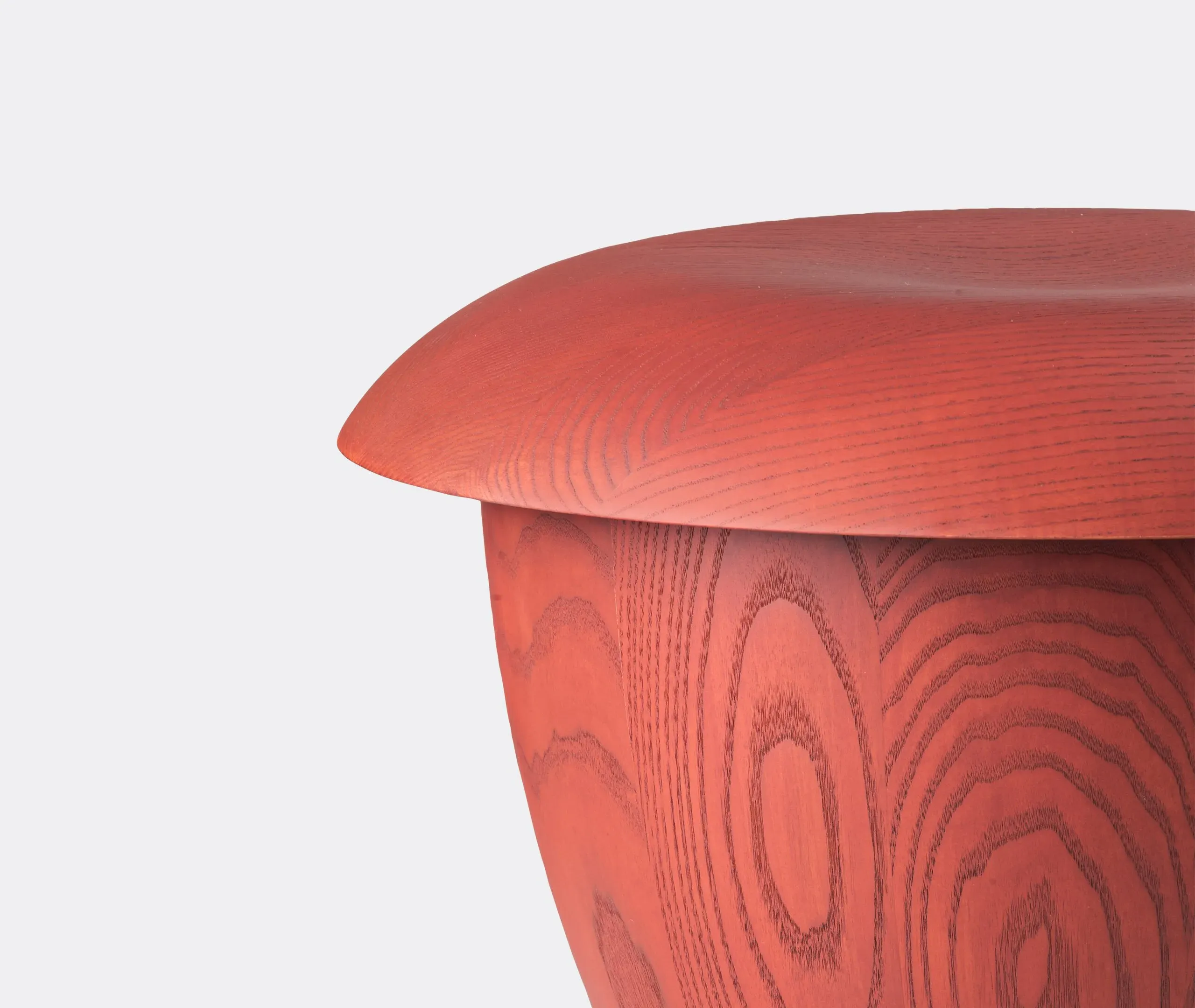 Sculptural Stool - Red, Ash Wood