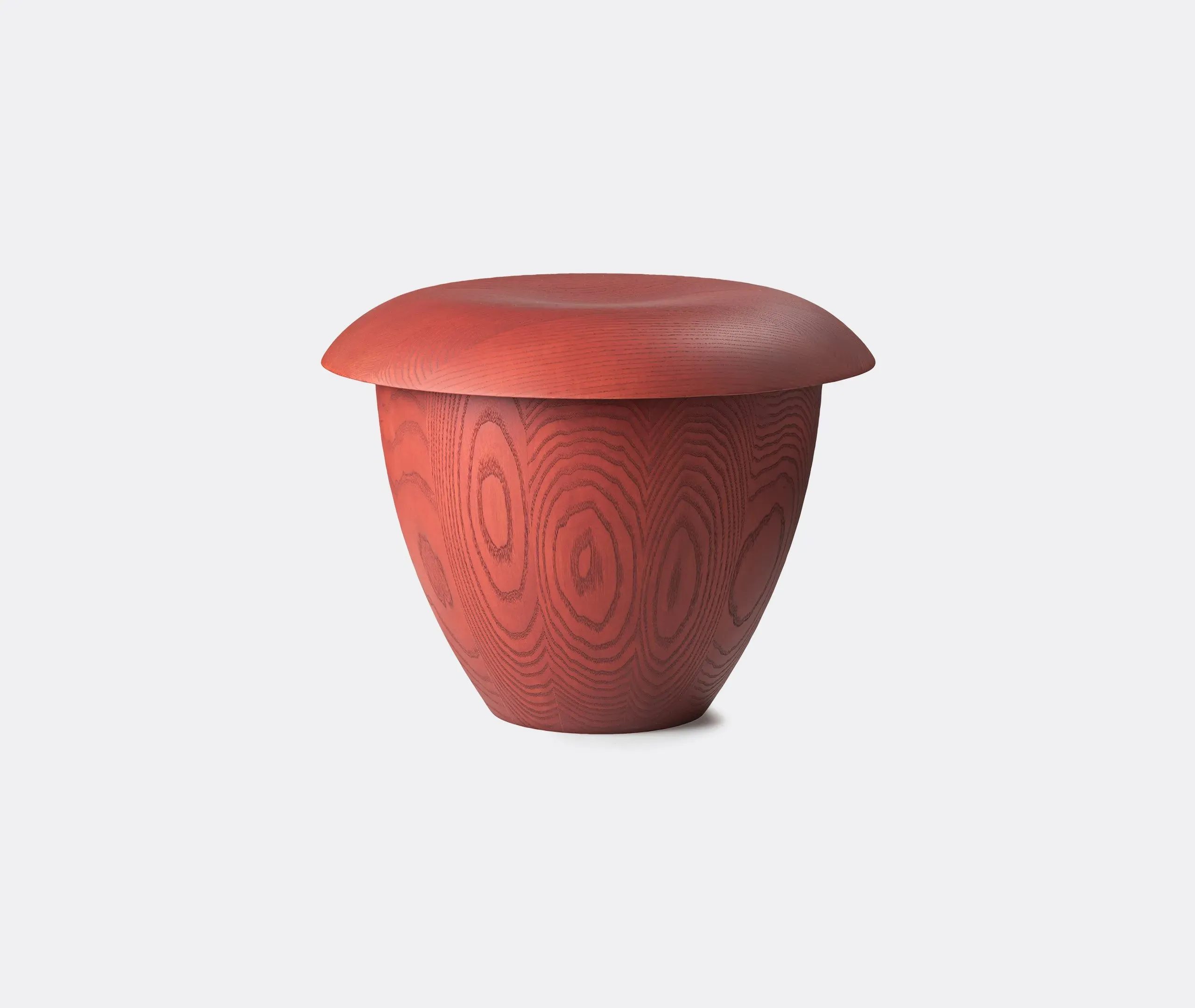 Sculptural Stool - Red, Ash Wood