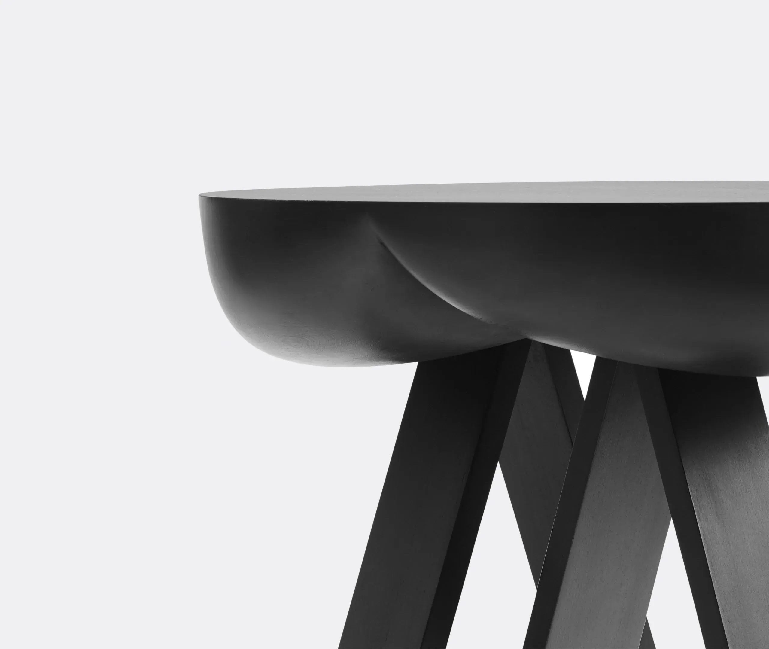 Side Table with Trestle Base - Black