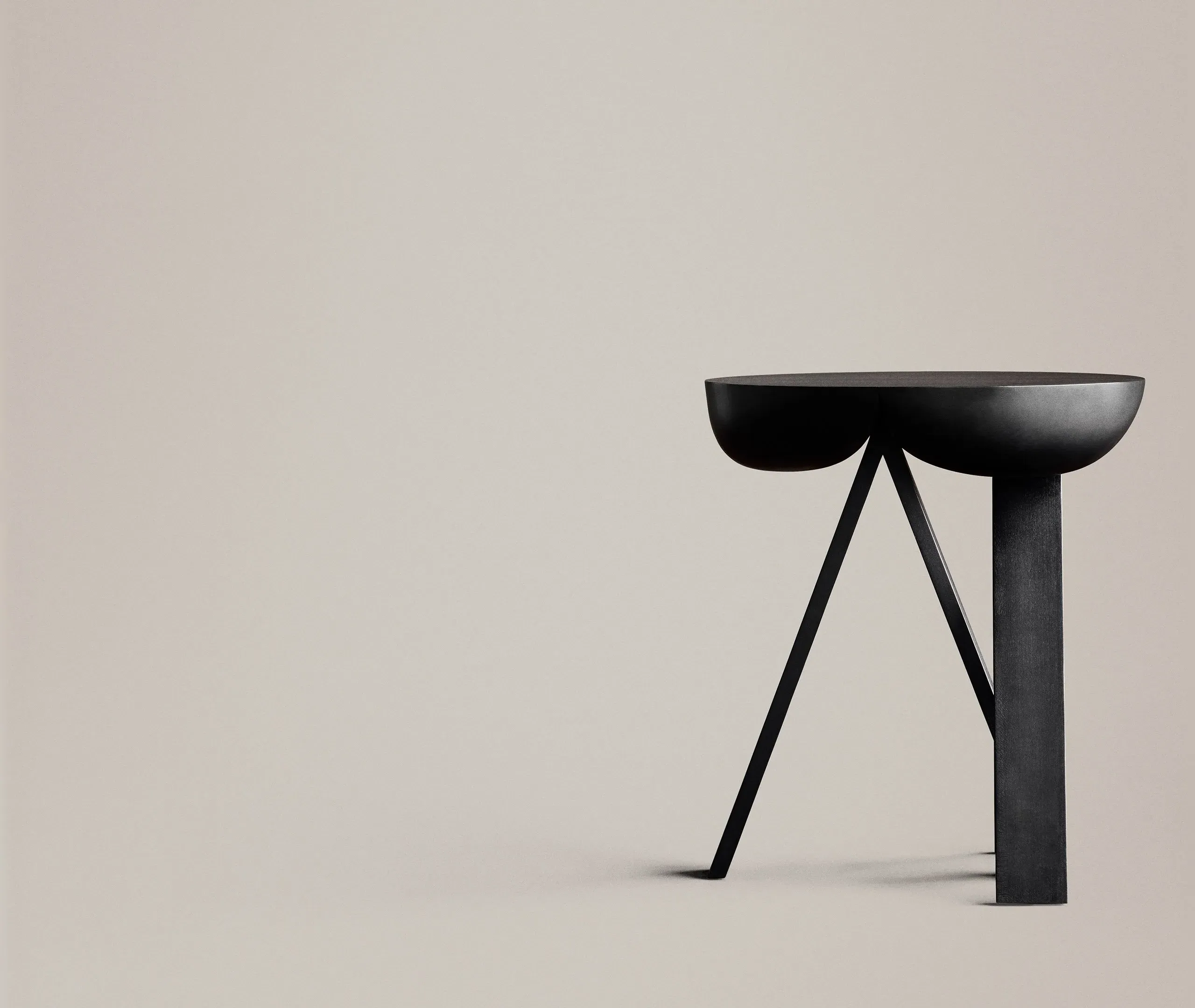 Side Table with Trestle Base - Black