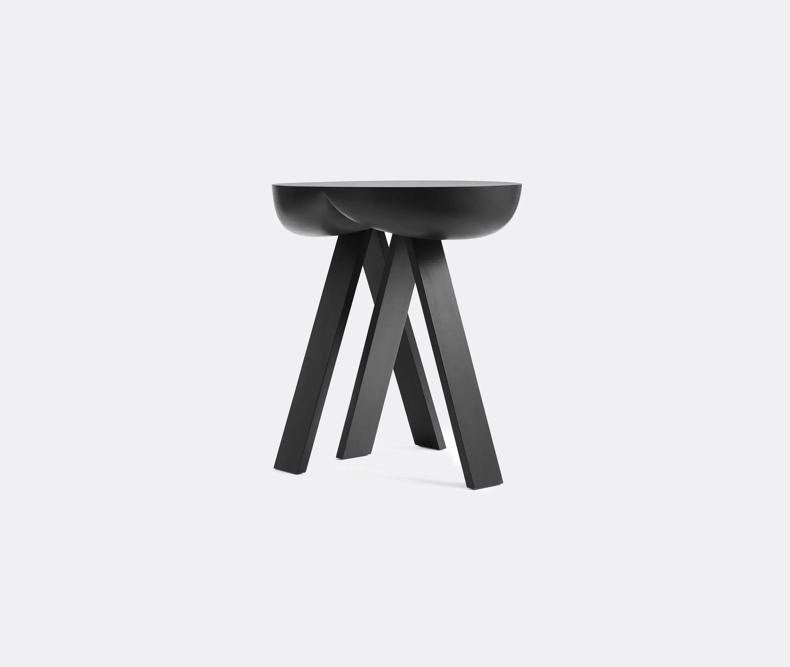 Side Table with Trestle Base - Black
