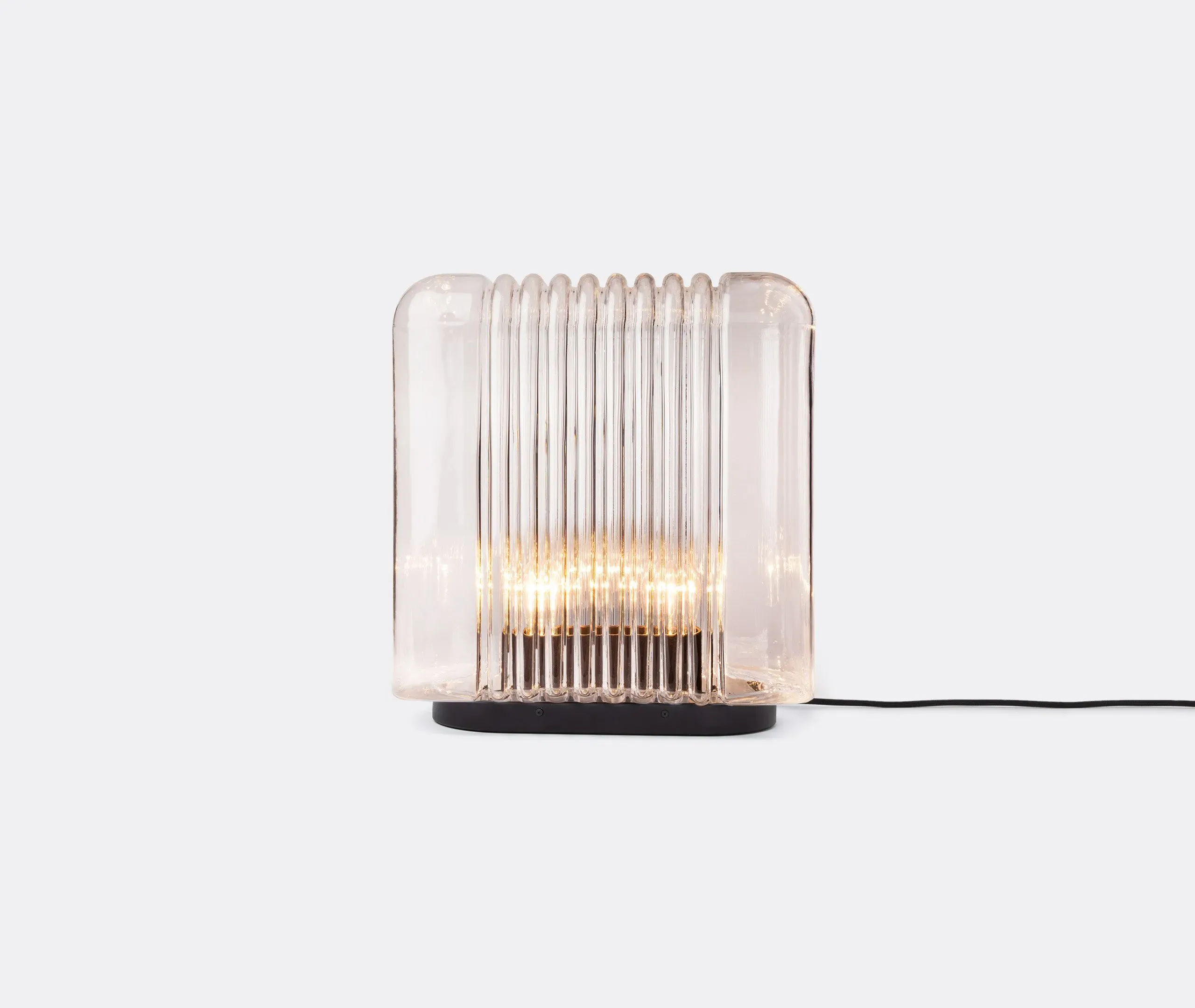 Table Lamp with Cord Dimmer - Black, Glass