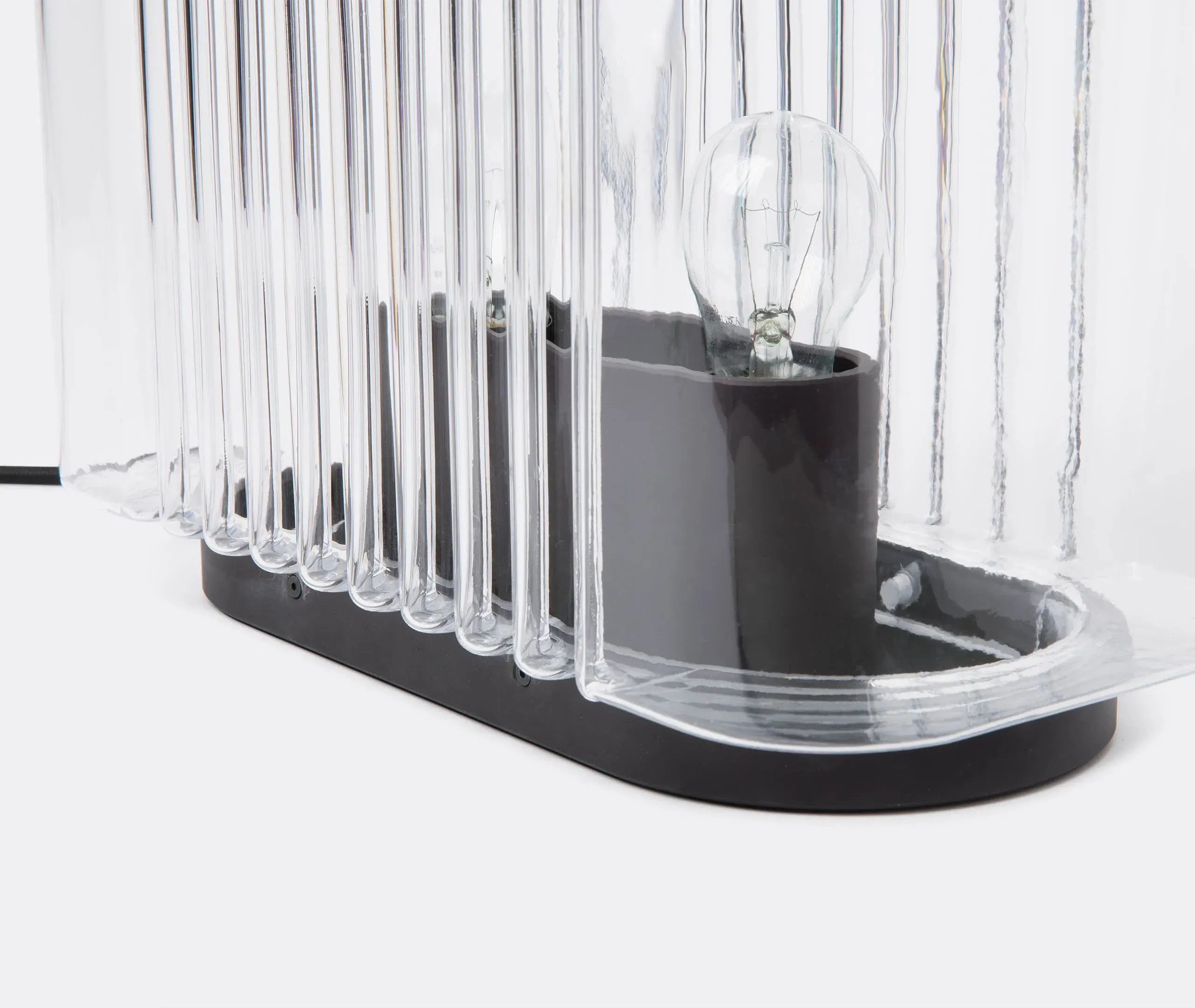 Table Lamp with Cord Dimmer - Black, Glass