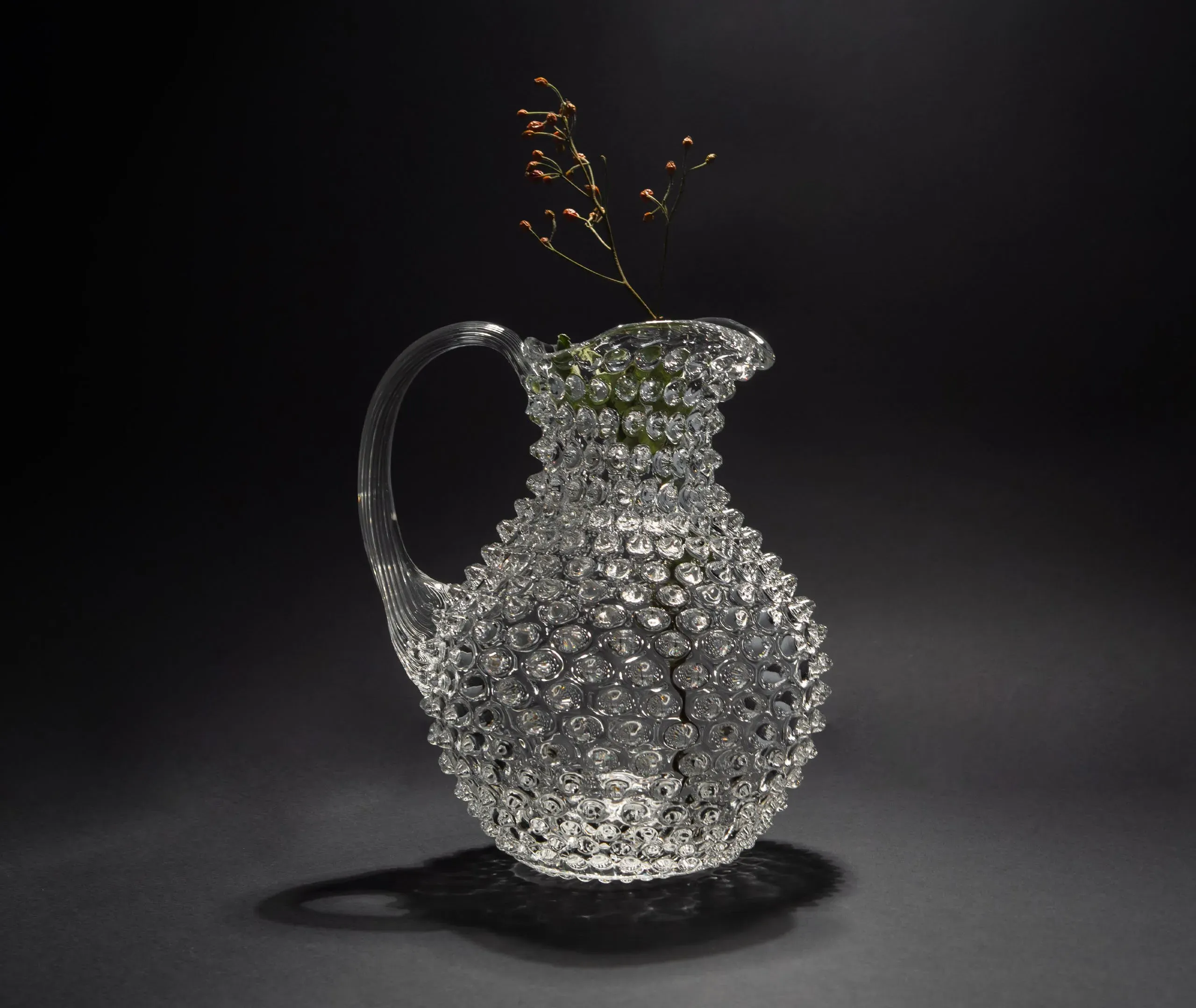 2L Hobnail Jug - Clear, Crystal Glass
