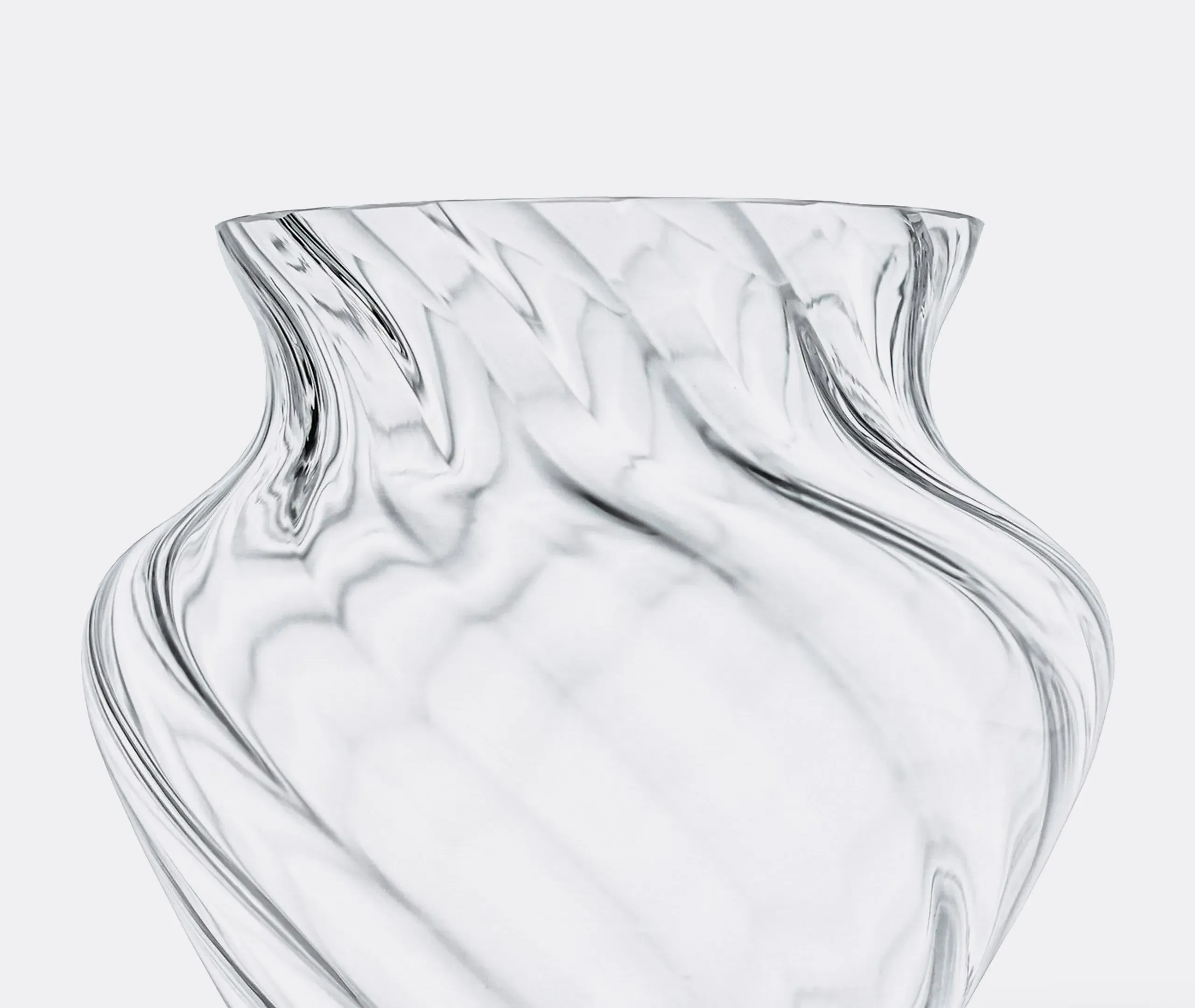 Curved Marika Vase - Clear, Lead-Free Glass
