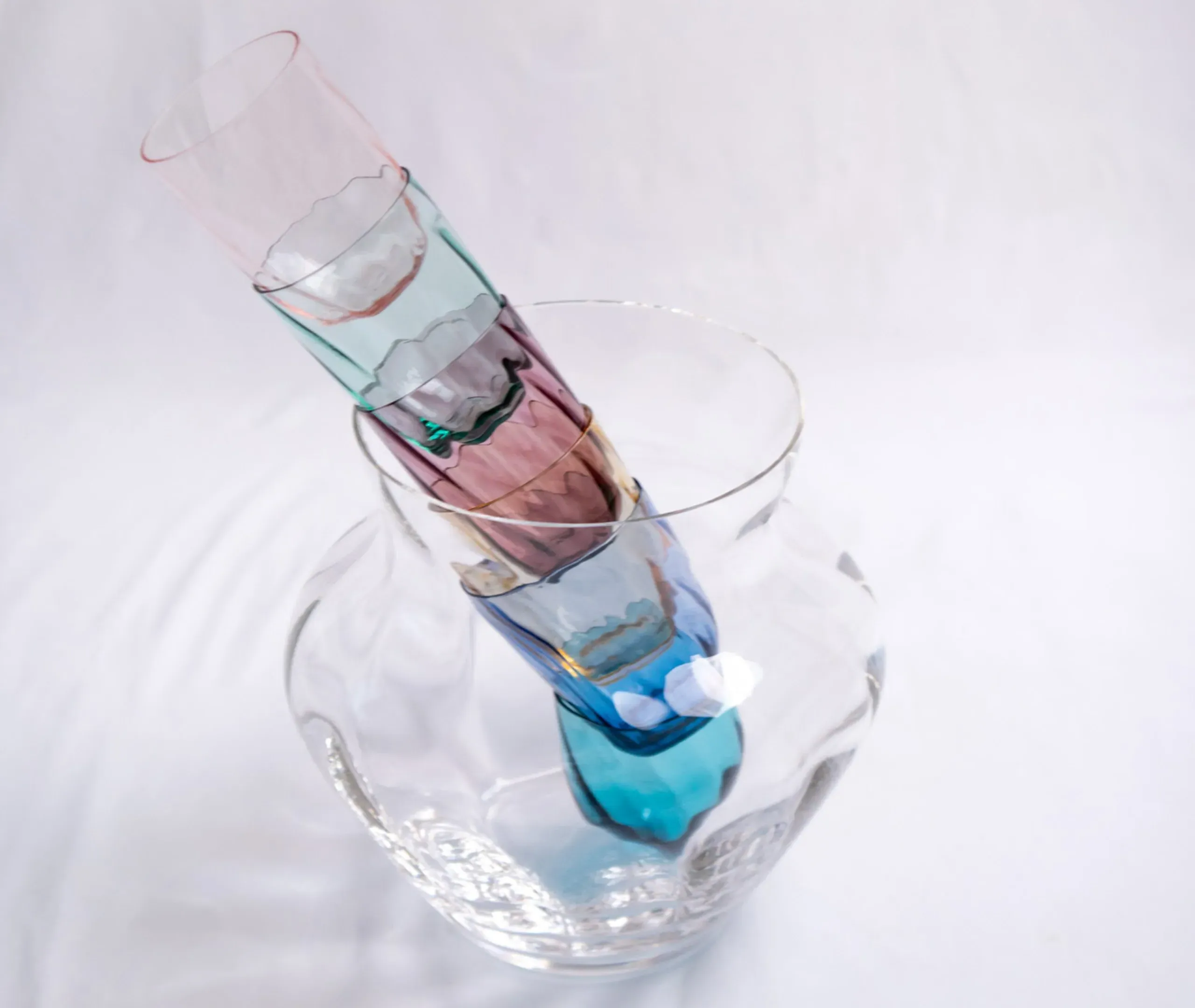 Curved Marika Vase - Clear, Lead-Free Glass