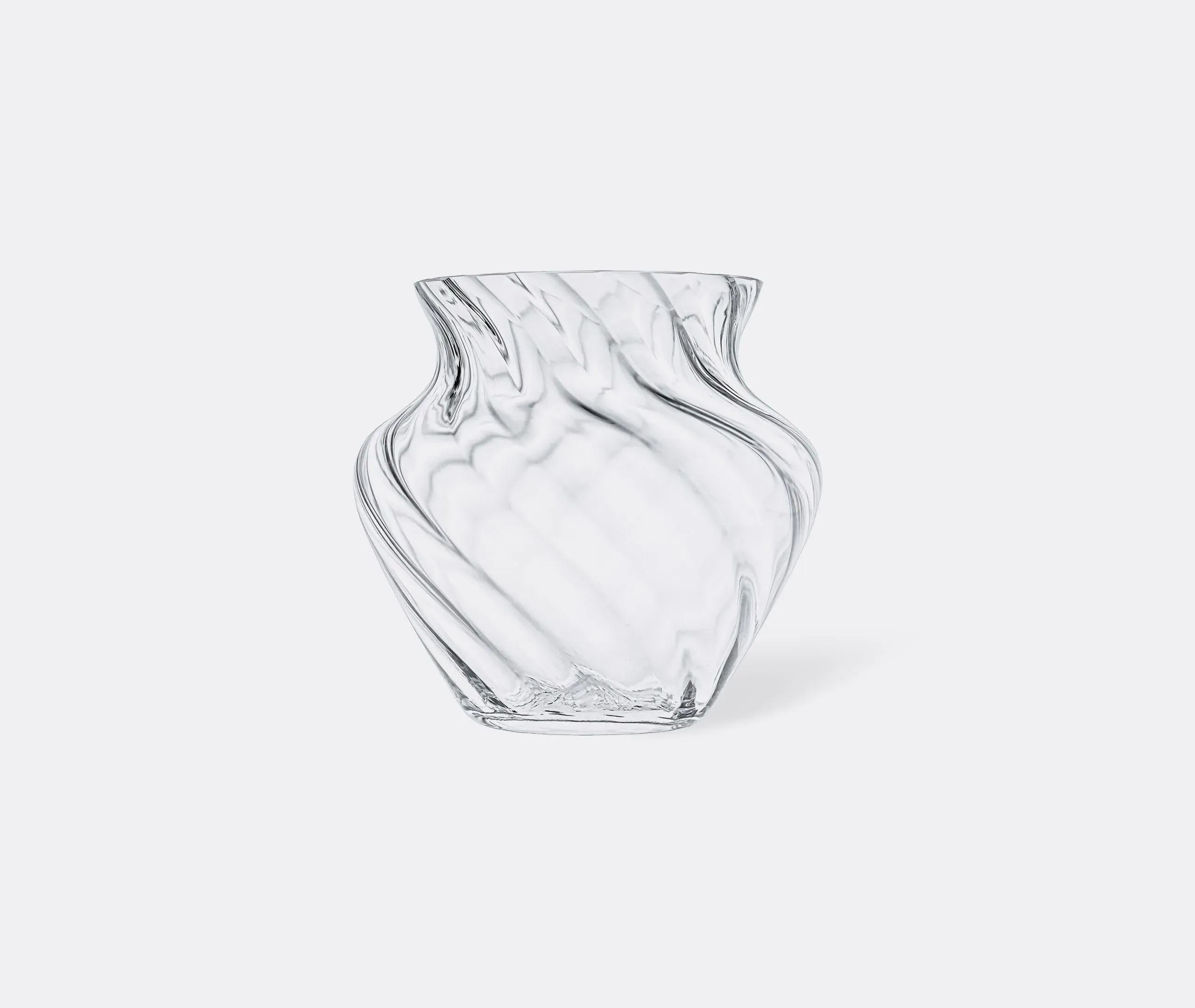 Curved Marika Vase - Clear, Lead-Free Glass