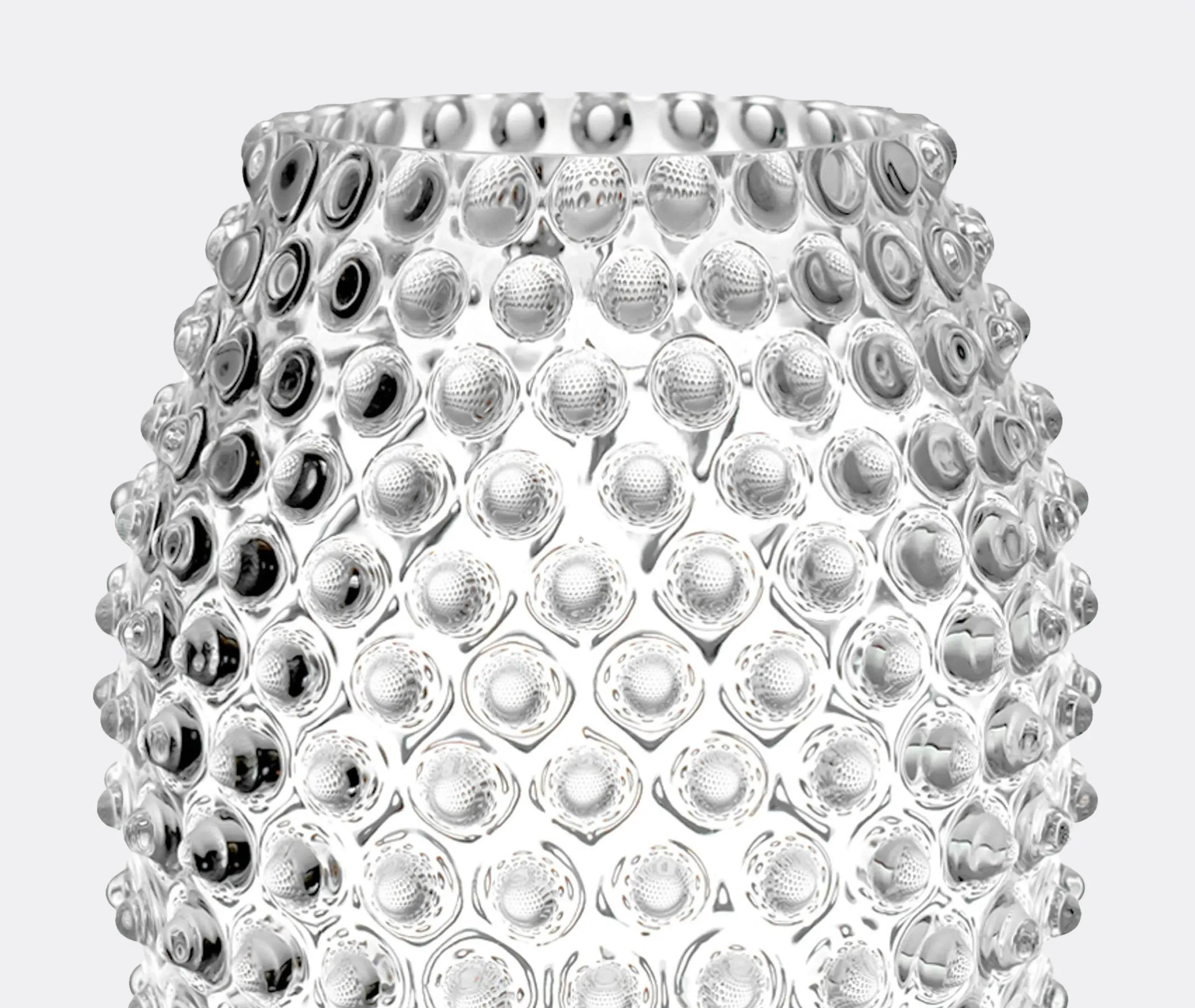 Egg-Shaped Hobnail Vase - Clear, Crystal Glass
